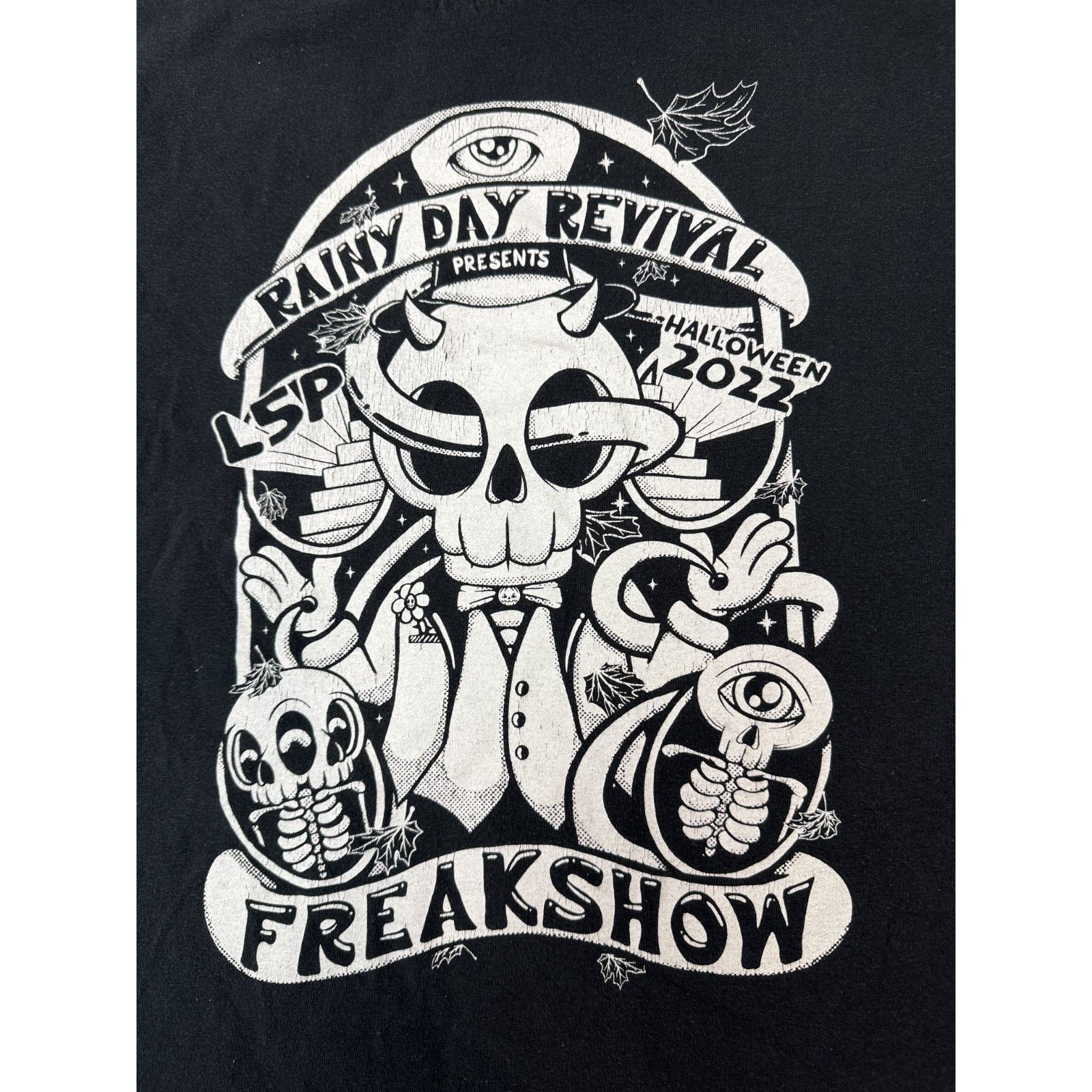Gildan Halloween Graphic Tee Skull Freakshow Grunge Black Small Size US S / EU 44-46 / 1 - 2 Thumbnail