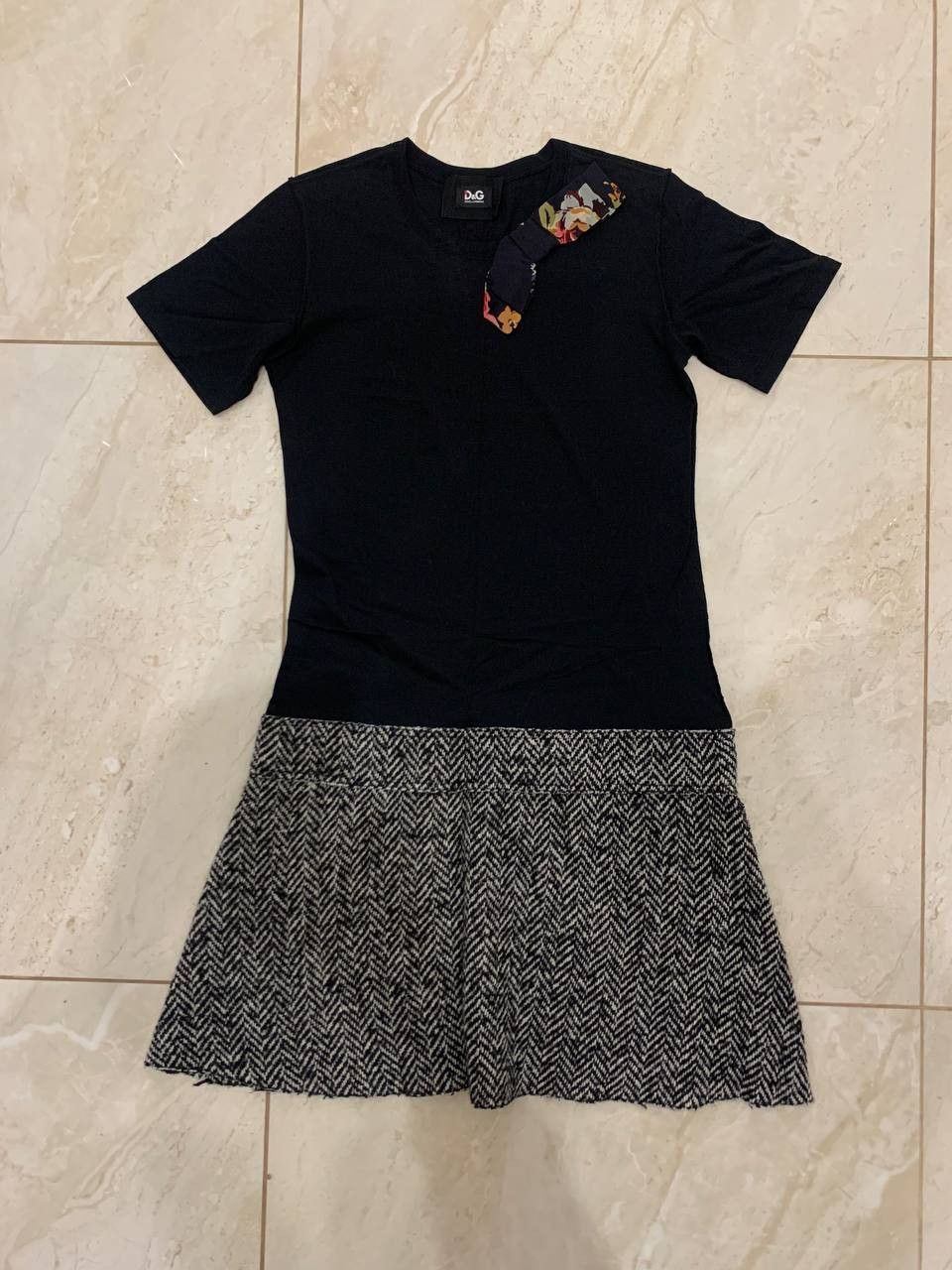 Dolce & Gabbana 🔥Authentic Dolce & Gabbana Floral Ribbon Tweed Dress black Size S / US 4 / IT 40 - 1 Thumbnail