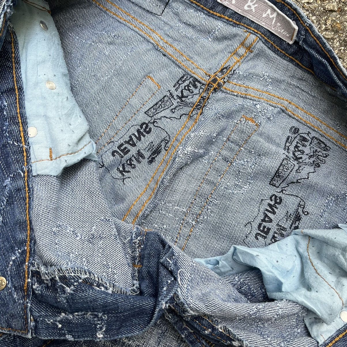 Kapital Japanese Kosmo Lupo Denim Embroidery Jeans Boro Grunge Punk Size US 31 - 10 Thumbnail