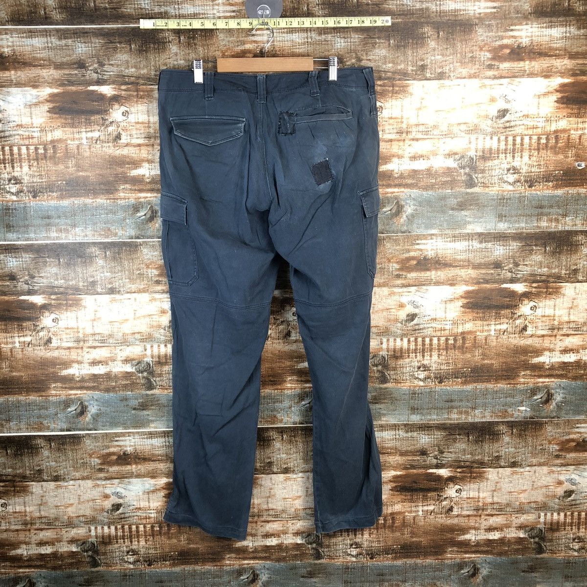 Japanese Brand DL Burtle Dark Blue ripped Cargo Multipocket Pants #C759 Size US 34 / EU 50 - 14 Thumbnail