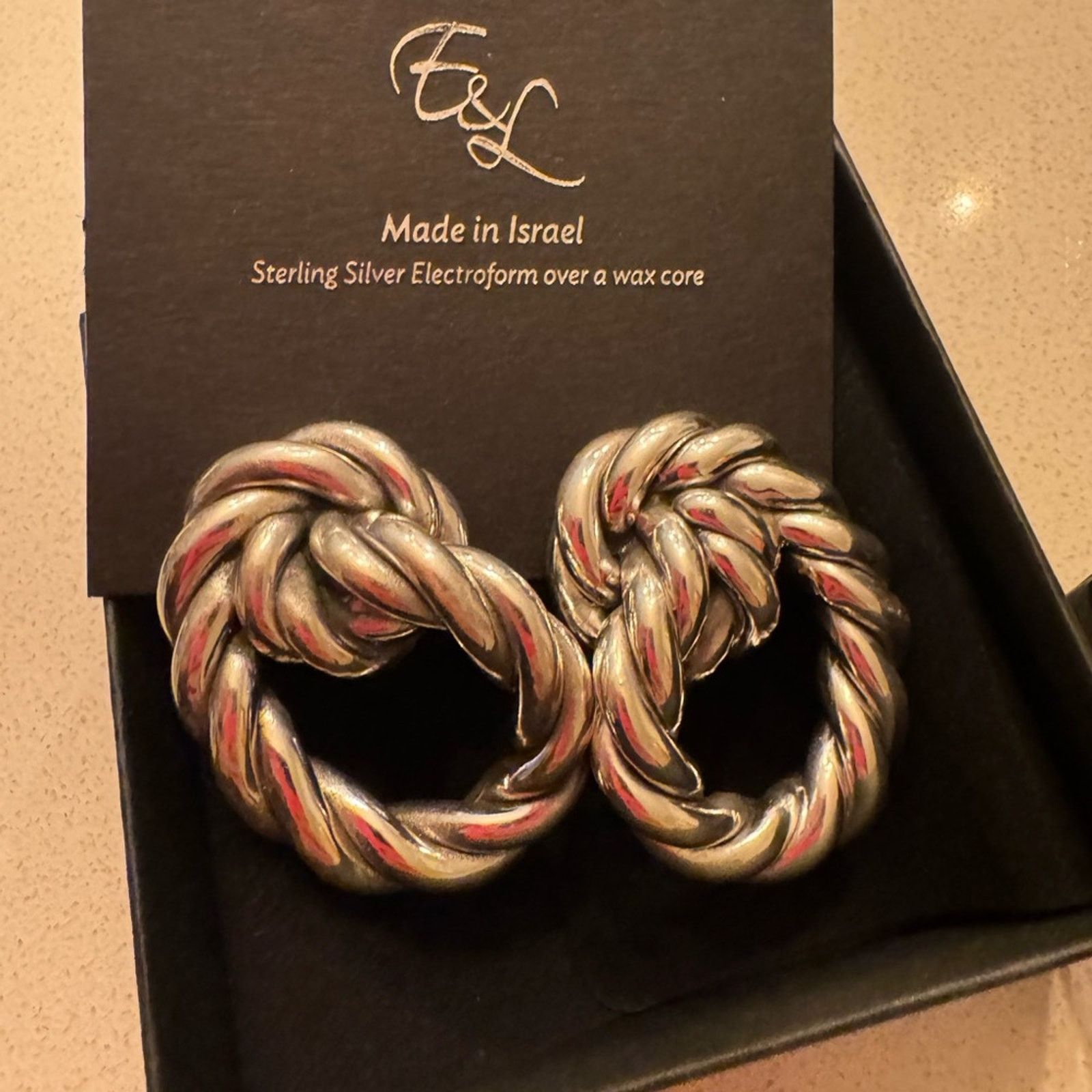 Other E&L Silver electroform Twisted Hoop Earrings Size ONE SIZE - 4 Thumbnail