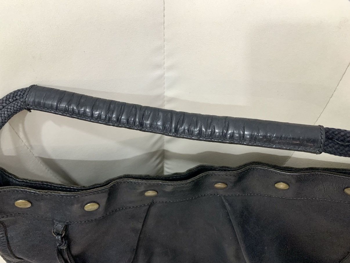 Evisu EVISU LEATHER HOBO BAG w/ METAL SNAP BUTTONS Size ONE SIZE - 5 Thumbnail