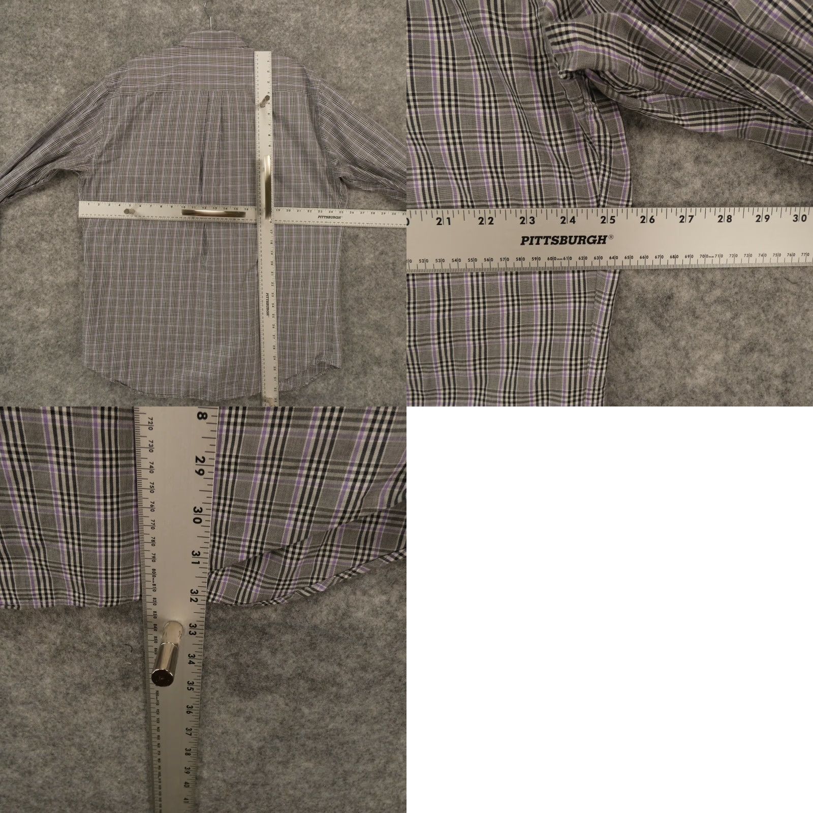 Peter Millar Peter Millar Shirt Mens XL Long Sleeve Button-Up Gray Purple Plaid Size US XL / EU 56 / 4 - 8 Thumbnail