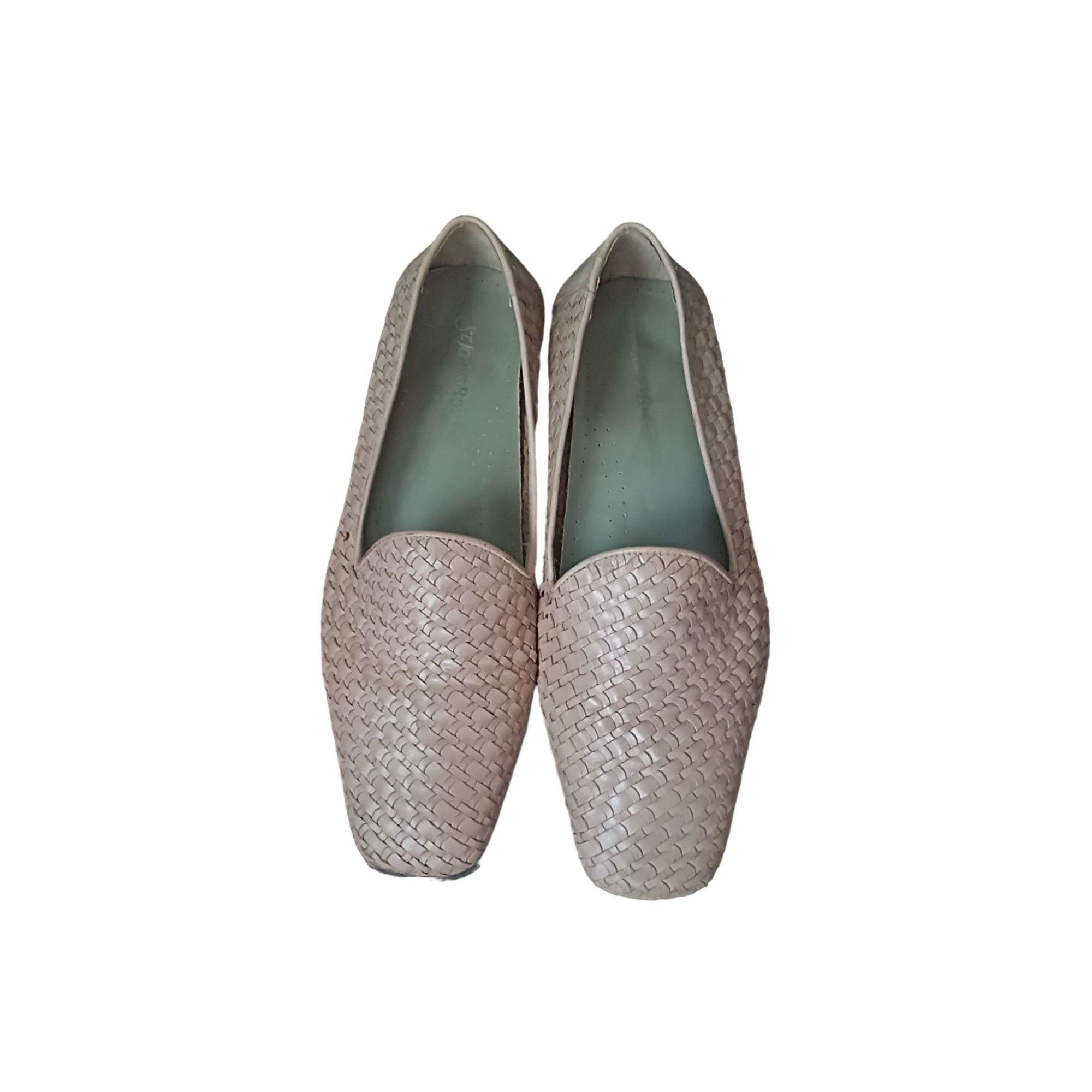 St. Johns Bay St. Johns Bay Ruby Beige Ivory Woven Leather Flat shoes Size US 9 / IT 39 - 2 Thumbnail
