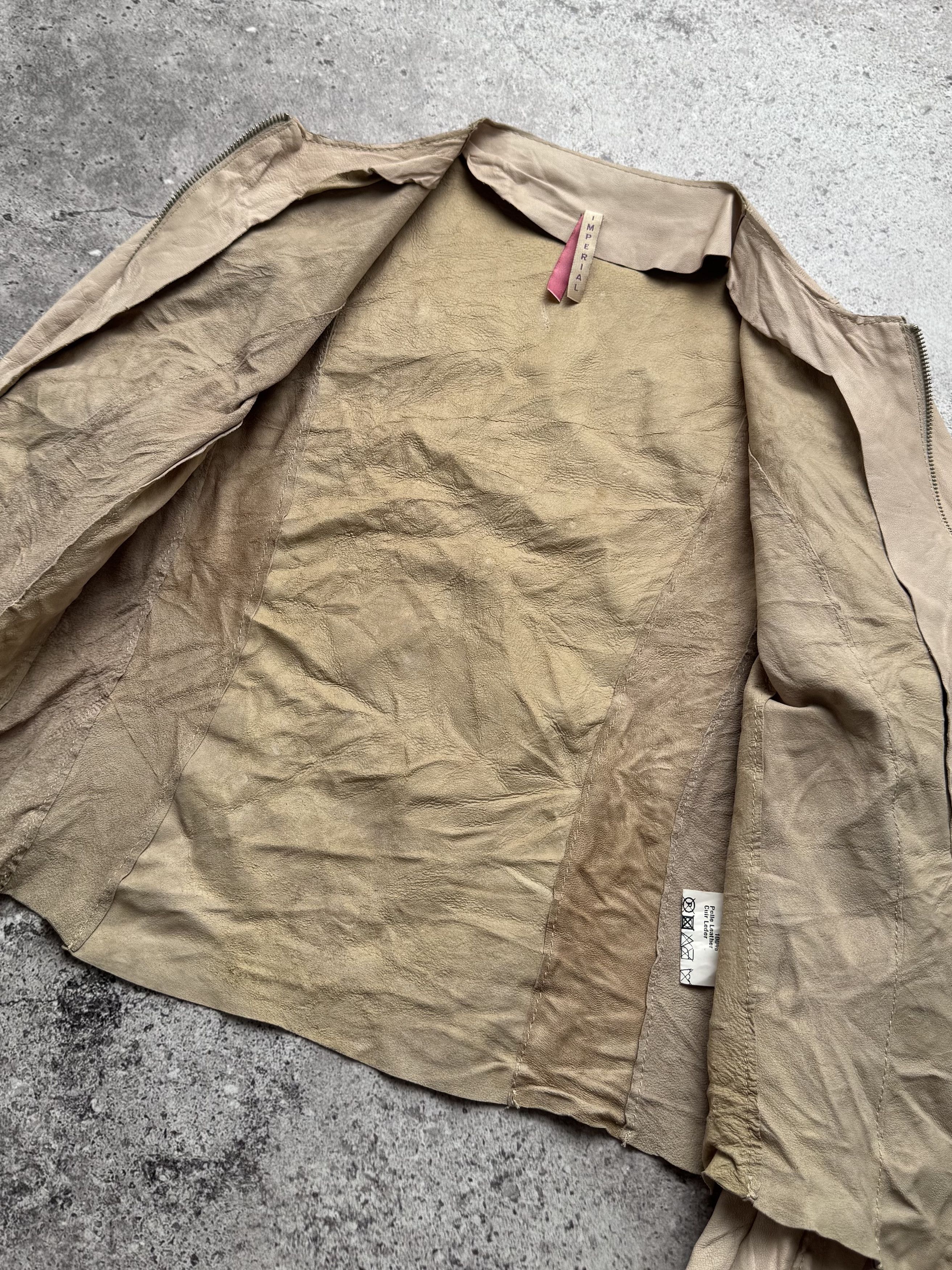 Japanese Brand Vintage Cropped Leather Jacket C666(V582) Size XS / US 0-2 / IT 36-38 - 7 Thumbnail