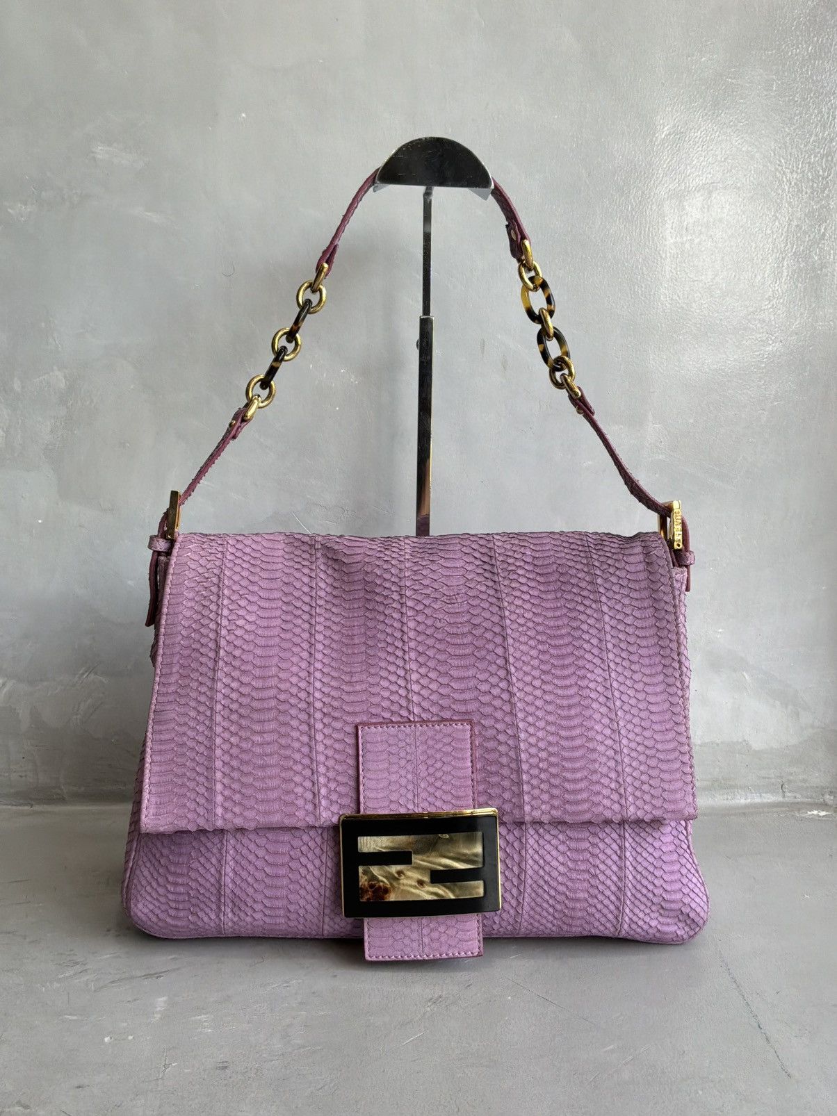 Fendi Fendi - Large Mamma Baguette - Python Leather Shoulder Bag Size ONE SIZE - 1 Thumbnail