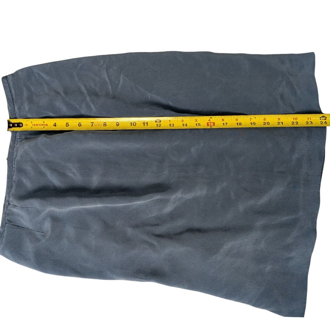Preston & York Preston & York Navy Blue Silk Pencil Skirt | Women's 12 Size 34" / US 12 / IT 48 - 5 Thumbnail