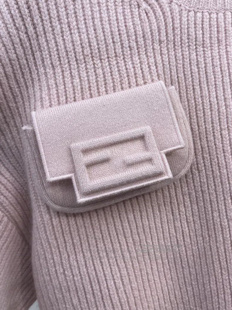 Fendi Fendi Pink Double F Logo Turtleneck Size XXS / US 00 / IT 34 - 5 Thumbnail