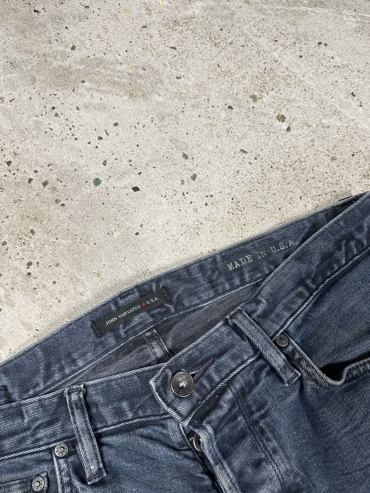 John Varvatos John Varvatos Wight Washed Black/Gray Denim Pants Size US 33 - 9 Thumbnail