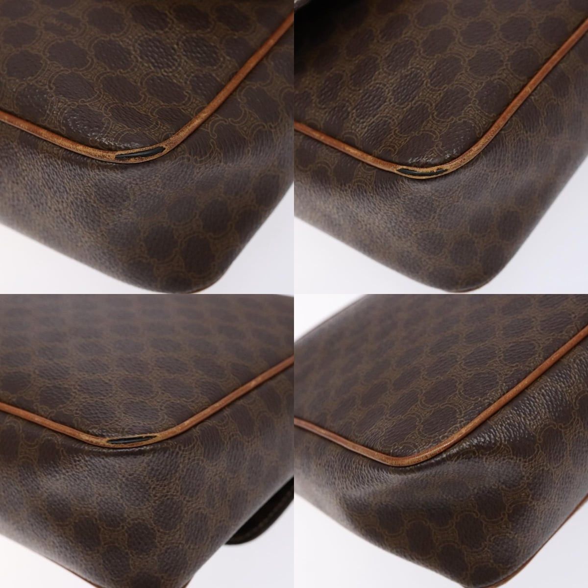Celine CELINE Macadam Canvas Shoulder Bag Pvc Leather Brown Gold Size ONE SIZE - 10 Thumbnail
