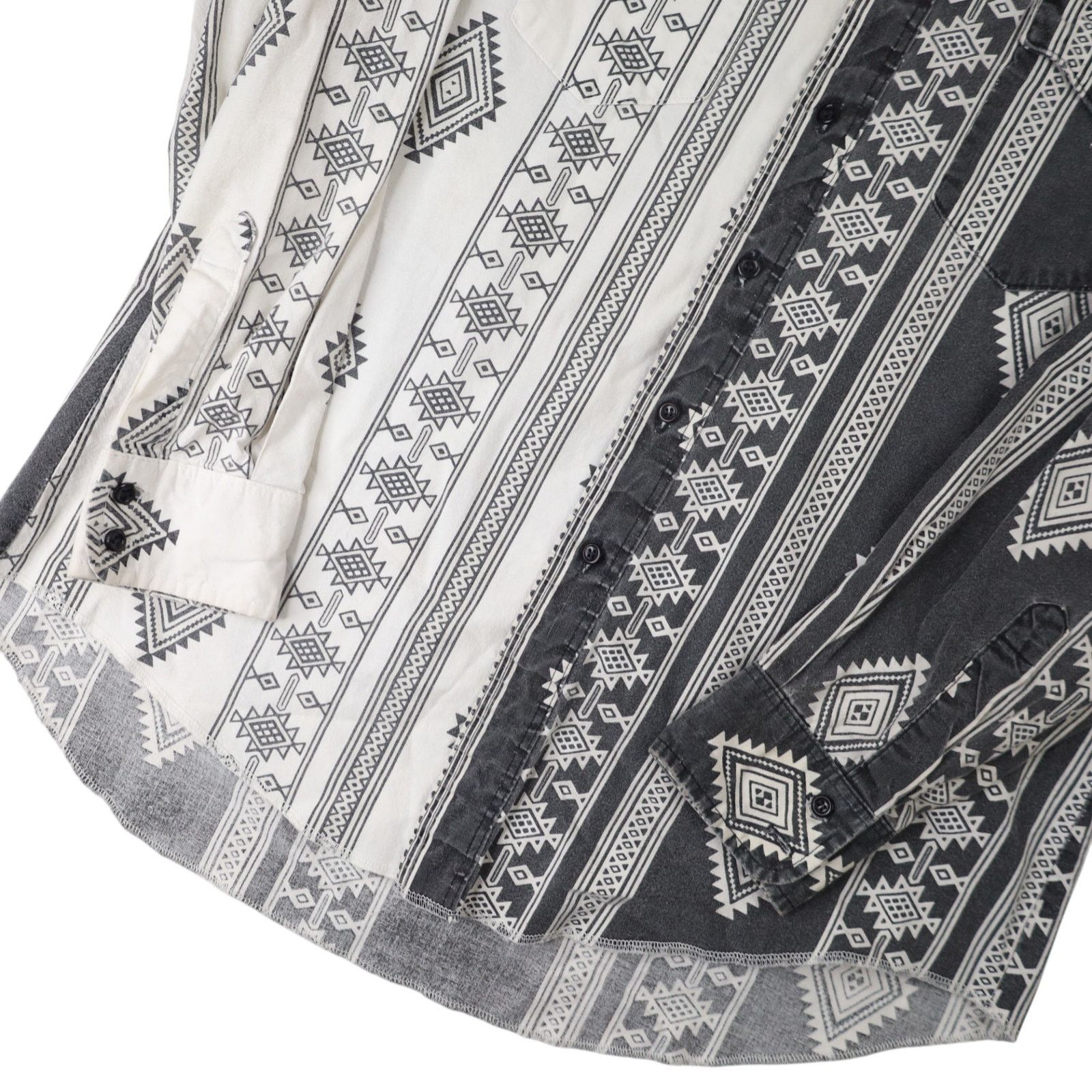 Vintage × Wrangler VTG Wrangler Split Aztec Navajo Design Striped Western Shirt Size US L / EU 52-54 / 3 - 4 Thumbnail