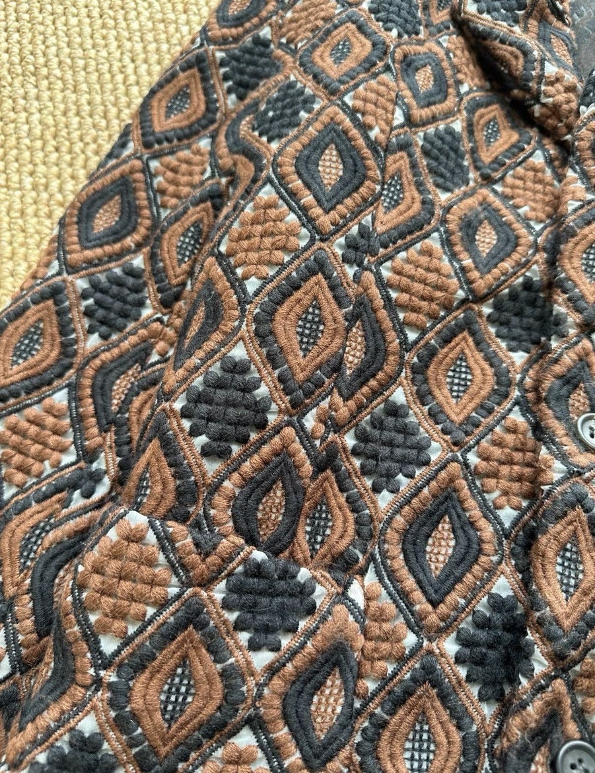 Comme des Garcons Comme des Garçons Vintage Geometric Jacquard Short Coat K23 Size S / US 4 / IT 40 - 6 Thumbnail
