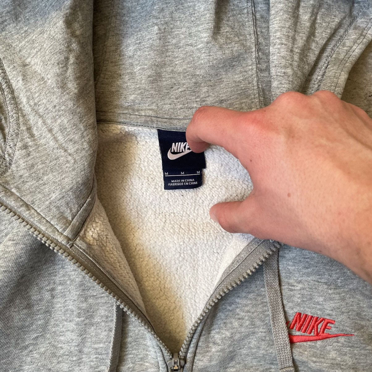 Nike × Vintage Vintage 90s Nike Just Do It Basic Gray ZIP-UP Size US M / EU 48-50 / 2 - 5 Thumbnail