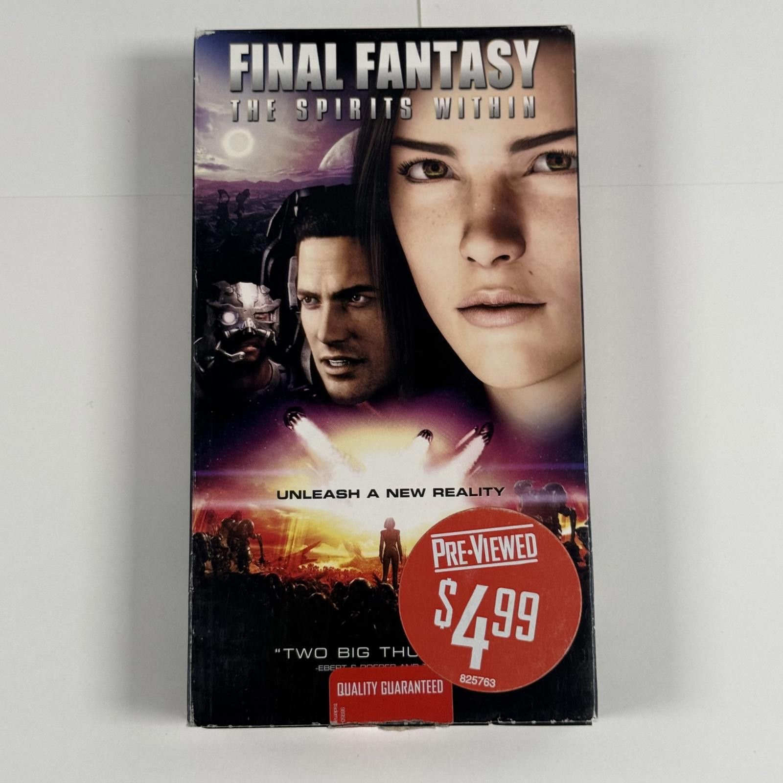Designer Final Fantasy The Spirits Within VHS 2001 w/ Blockbuster Tag Size ONE SIZE - 1 Thumbnail