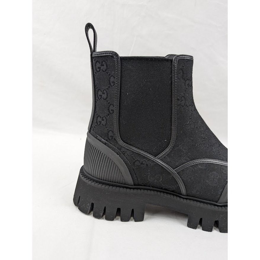 Gucci o1rshd1 New Canvas GG Boots in Black Size US 11.5 / EU 44-45 - 4 Thumbnail