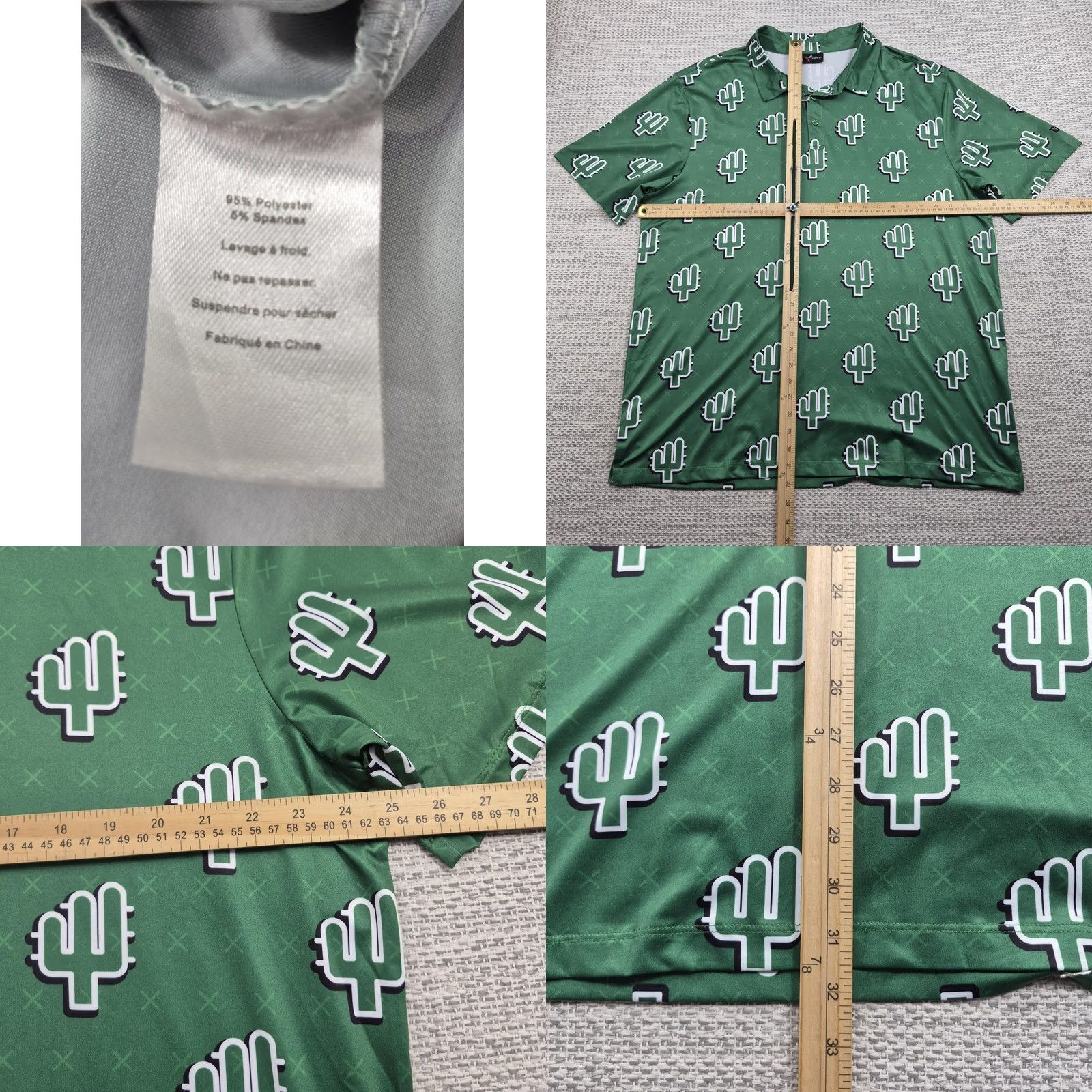 Vintage Yatta Golf Polo Golf Shirt Mens 2XL Green Cactus Arizona Performance Stretch Size US XXL / EU 58 / 5 - 8 Thumbnail