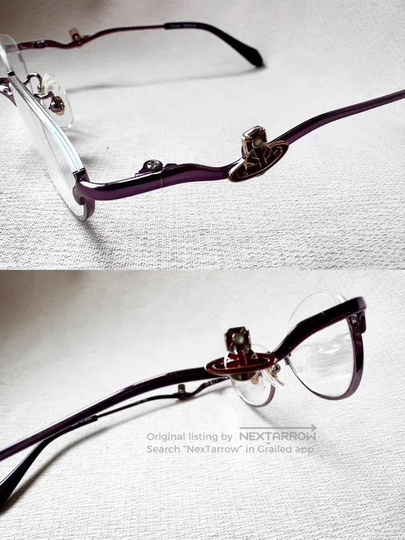 Vivienne Westwood Vivienne Westwood Purple laser Saturn semi-frame glasses f Size ONE SIZE - 5 Thumbnail
