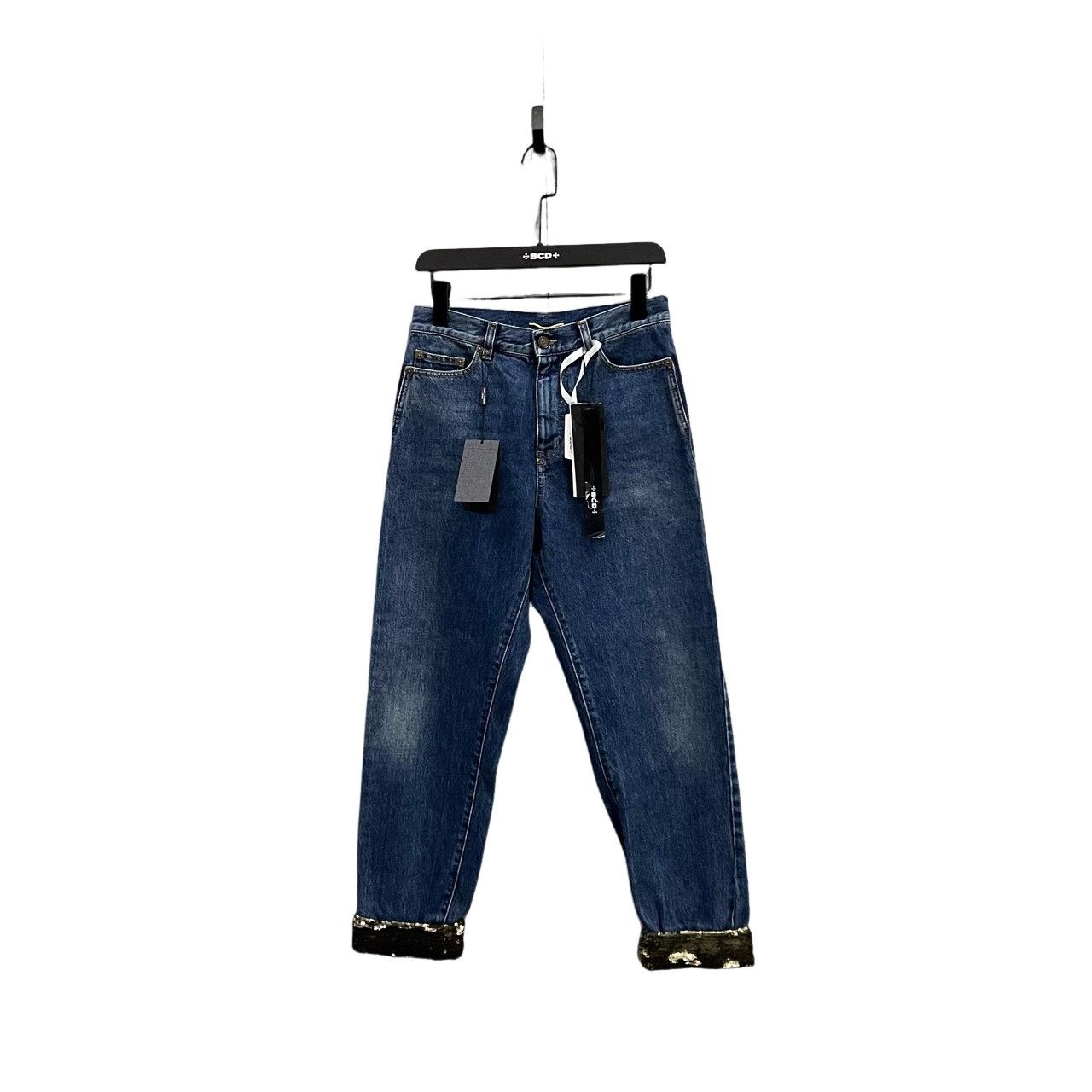 Saint Laurent Paris Saint Laurent Sequin Cuff Jeans Size 25 Size 25" / US 0 / IT 36 - 1 Thumbnail