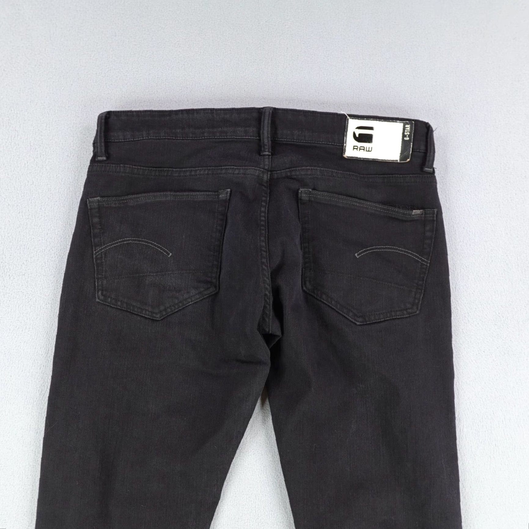 G-Star VINTAGE G-Star 3301 Jeans Mens 33x34 Dark Denim Straight Leg Cotton Blend Size US 33 - 7 Thumbnail