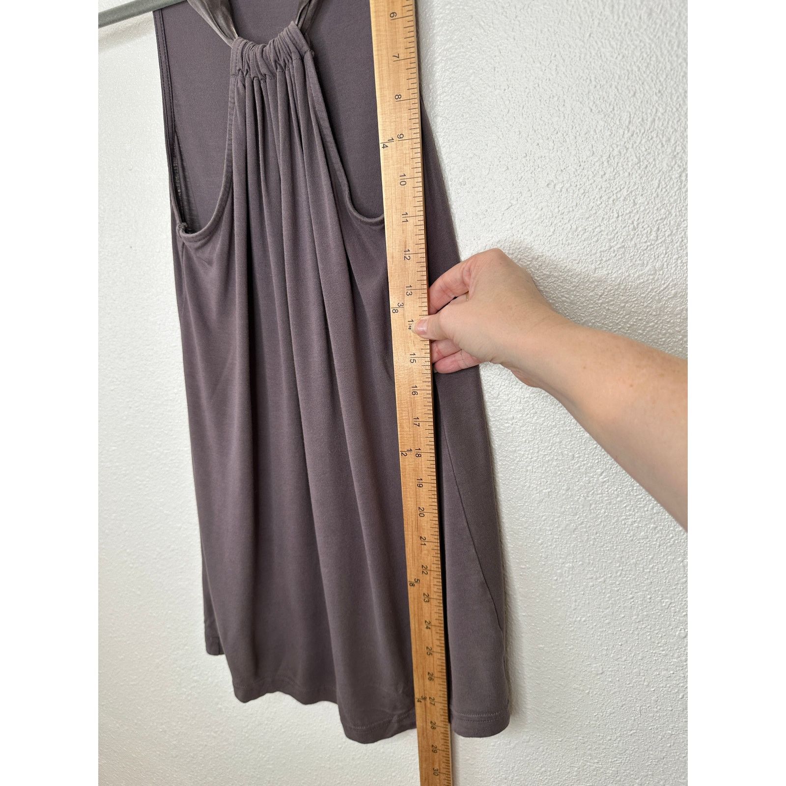 Esprit Esprit Gray Satin Strap Racer Front Flowy Tank Top Size M / US 6-8 / IT 42-44 - 9 Thumbnail