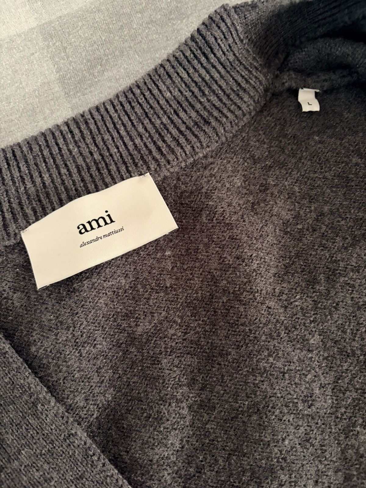 AMI Ami De Couer Unisex Grey Cardigan Size US L / EU 52-54 / 3 - 6 Thumbnail