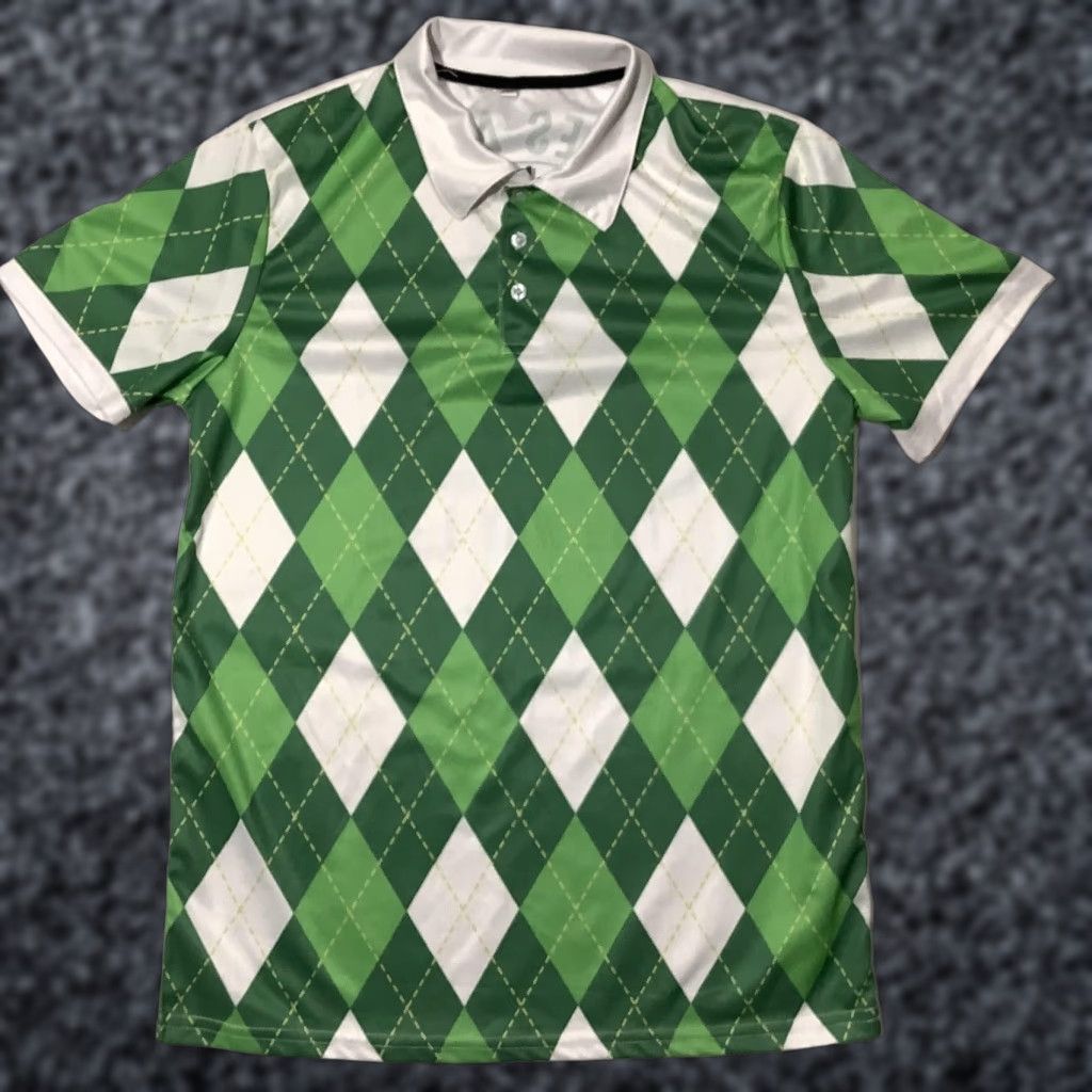 Vintage Pagymo Polo Shirt Mens M Green Argyle Golf Funny Slogan Graphic Size US M / EU 48-50 / 2 - 1 Thumbnail