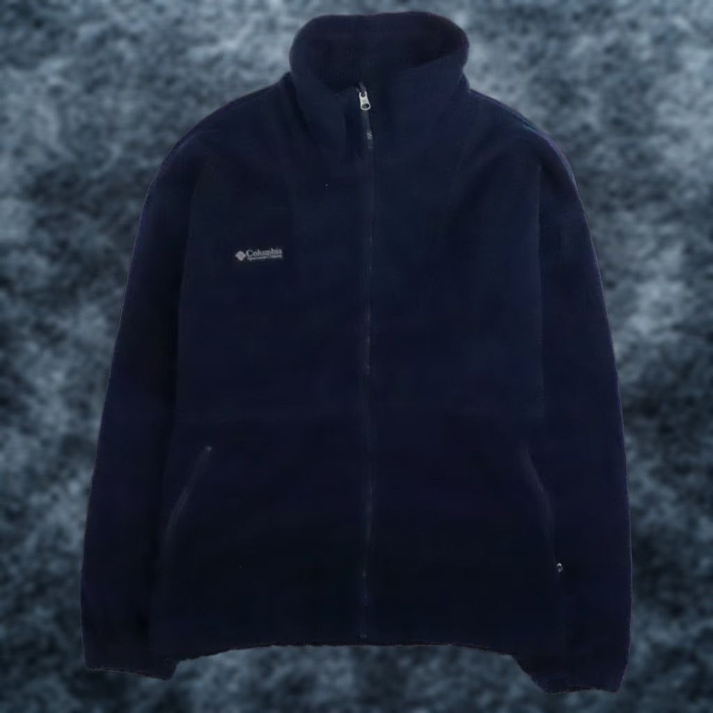 VINTAGE Columbia Jacket Adult Large Blue Fleece Shirt Mens 90s Columbia Fleece Jacket Blue Pullover Vintage