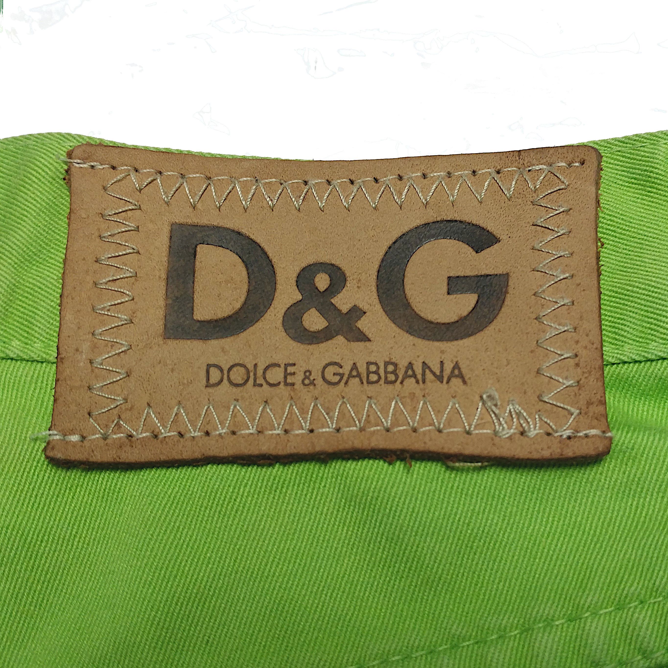 Dolce & Gabbana Archive Lime Green Denim Shorts - Late 90s/Y2K Size 27" / US 4 / IT 40 - 5 Thumbnail