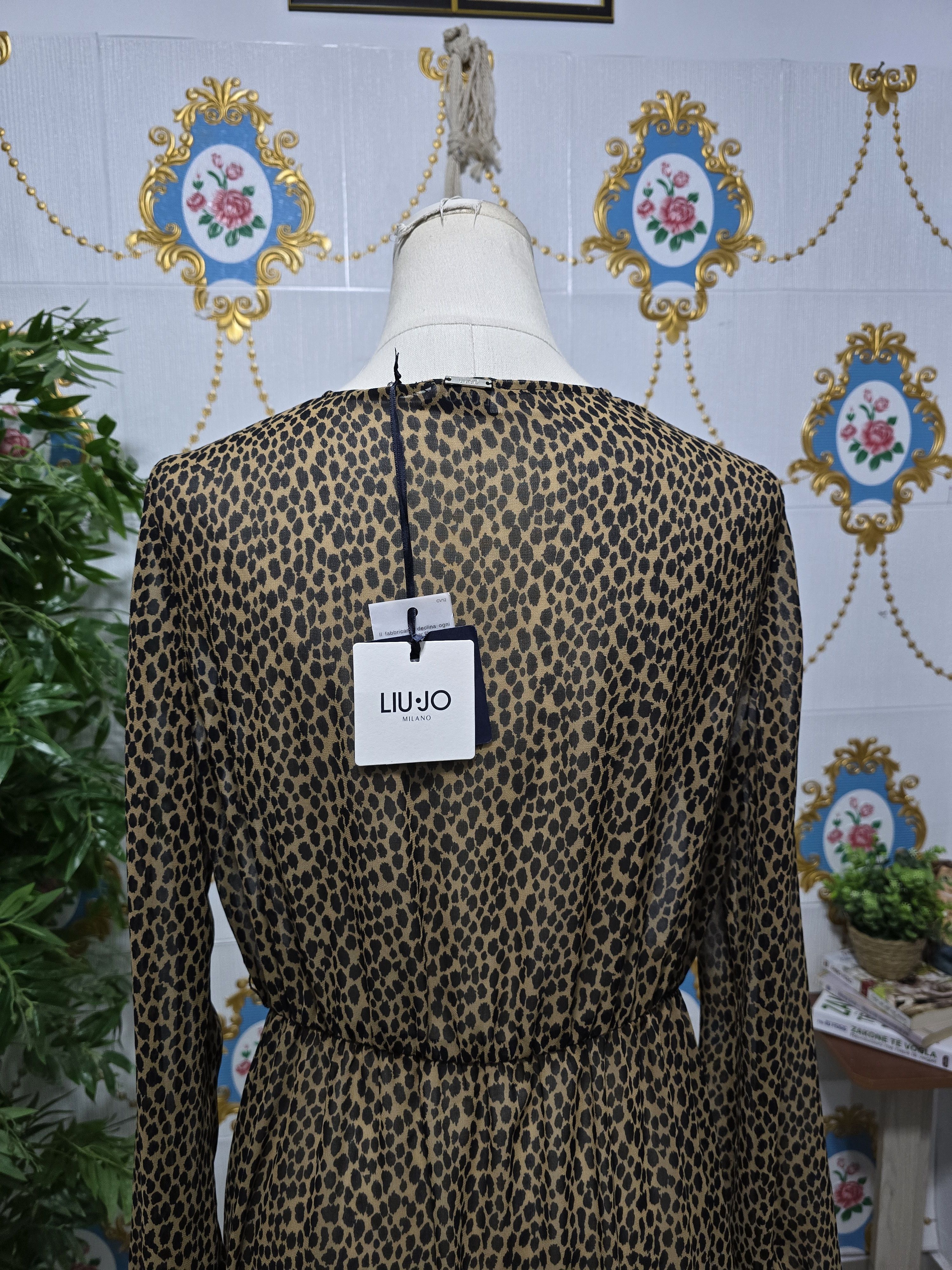 Liu Jo LIU JO ,long-sleeve faux-wrap dress brown and black leopard Size M / US 6-8 / IT 42-44 - 9 Thumbnail