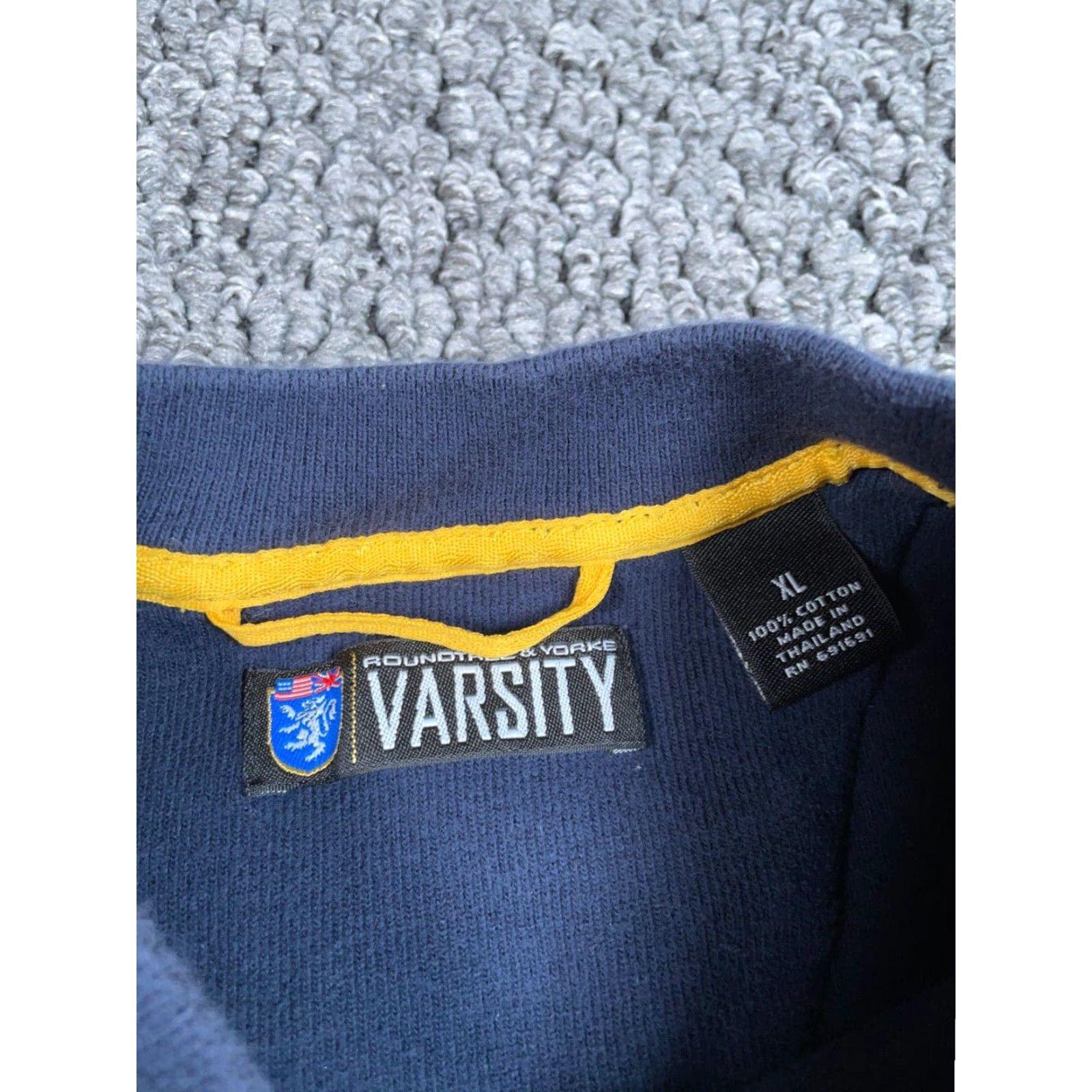Roundtree & Yorke VINTAGE Roundtree & Yorke Rugby Style Henley Sweater Adult XL Blue Striped Crew Neck Mens XL Size US XL / EU 56 / 4 - 3 Thumbnail