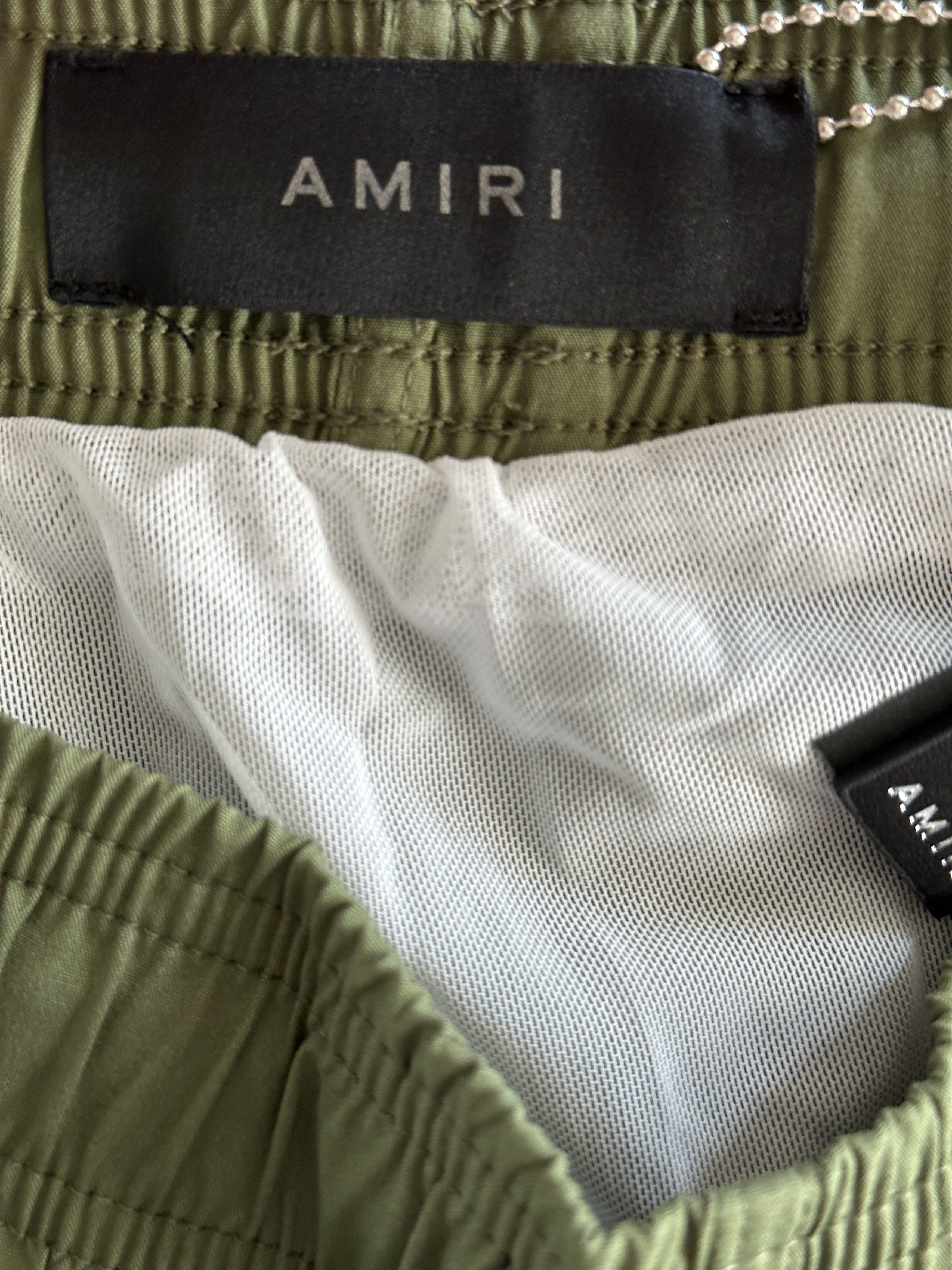 Amiri Amiri Military Green & White Core Logo Swimshorts Size US 38 / EU 54 - 3 Thumbnail