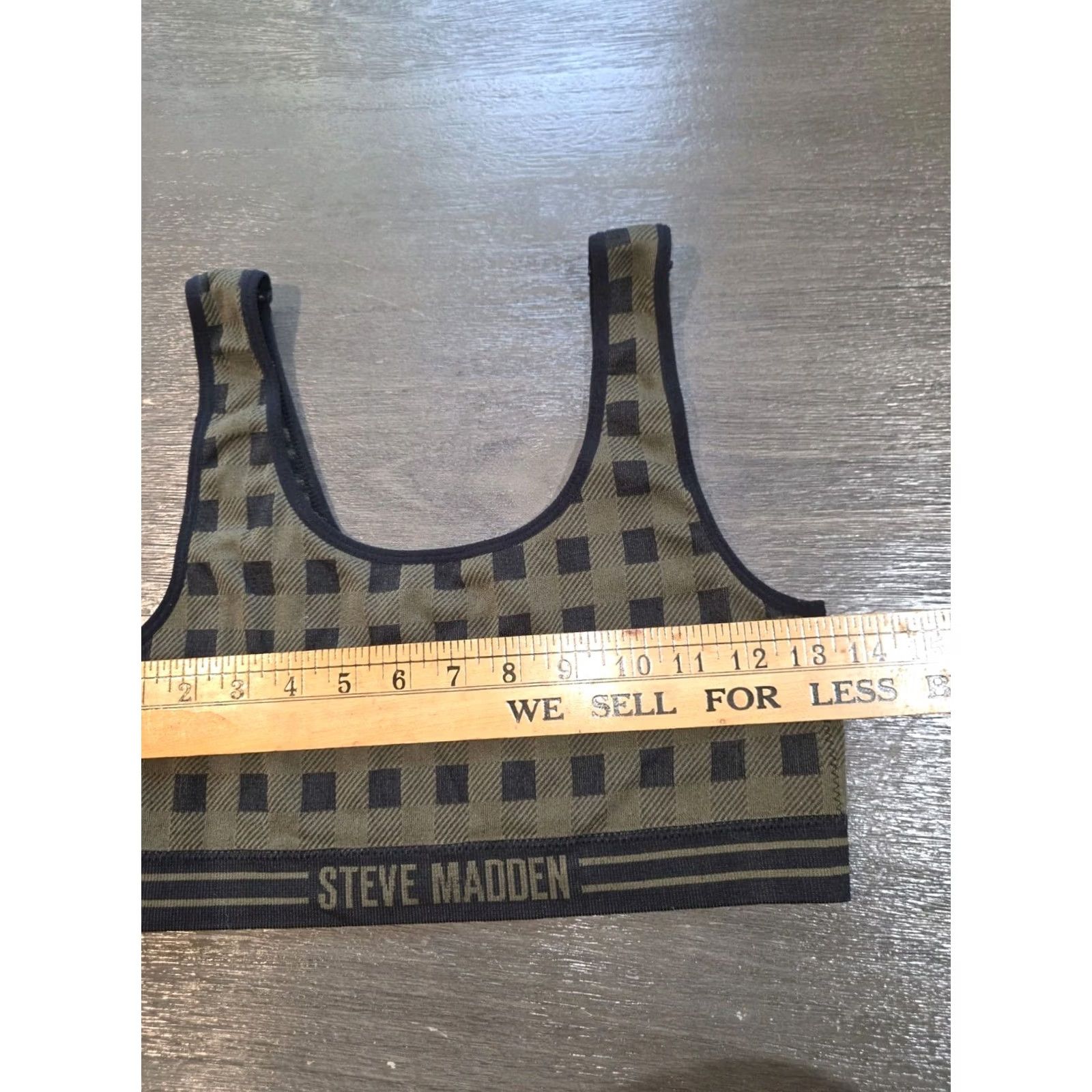 Steve Madden Steve Madden Lounge Top Bra Green Black Plaid Size XL Bralette Womens Wireless Removable Pads Cotton Polyester Spandex Size XL / US 12-14 / IT 48-50 - 3 Thumbnail