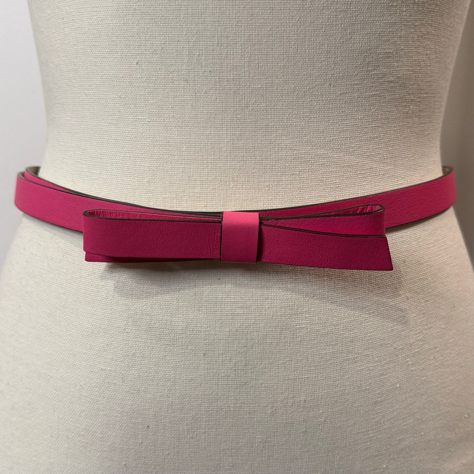 Kate Spade Kate Spade Women’s Hot Pink Leather Bow Belt Size L Size ONE SIZE - 1 Thumbnail