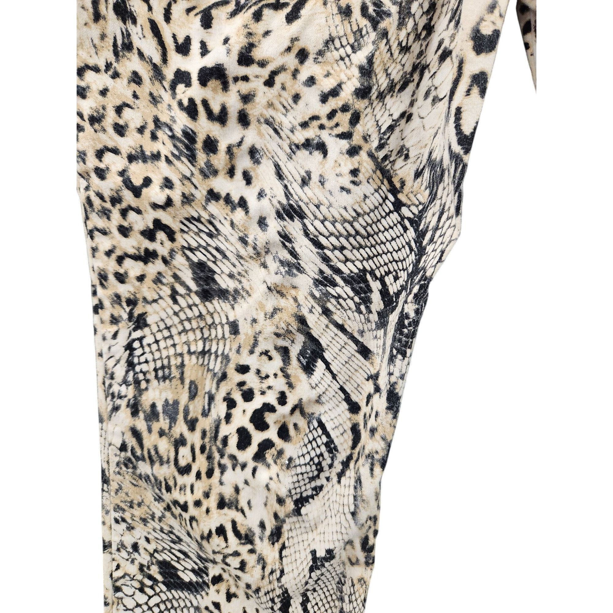 Chicos Chicos Womens Leopard Print Slim Pants Size 00 US 2 Rayon Bl Size 24" / US 00 / IT 34 - 12 Thumbnail