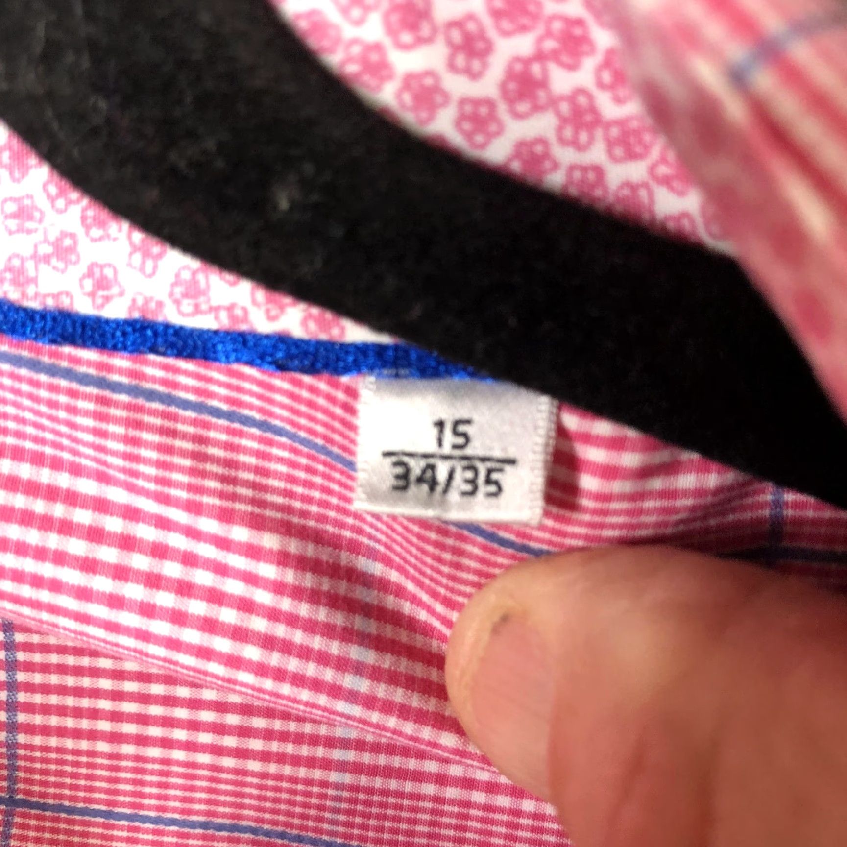 BUGATCHI Bugatchi Uomo Shirt Mens 15 34/35 Pink Blue Check Plaid Dress Button Front Shirt Size 40R - 6 Thumbnail