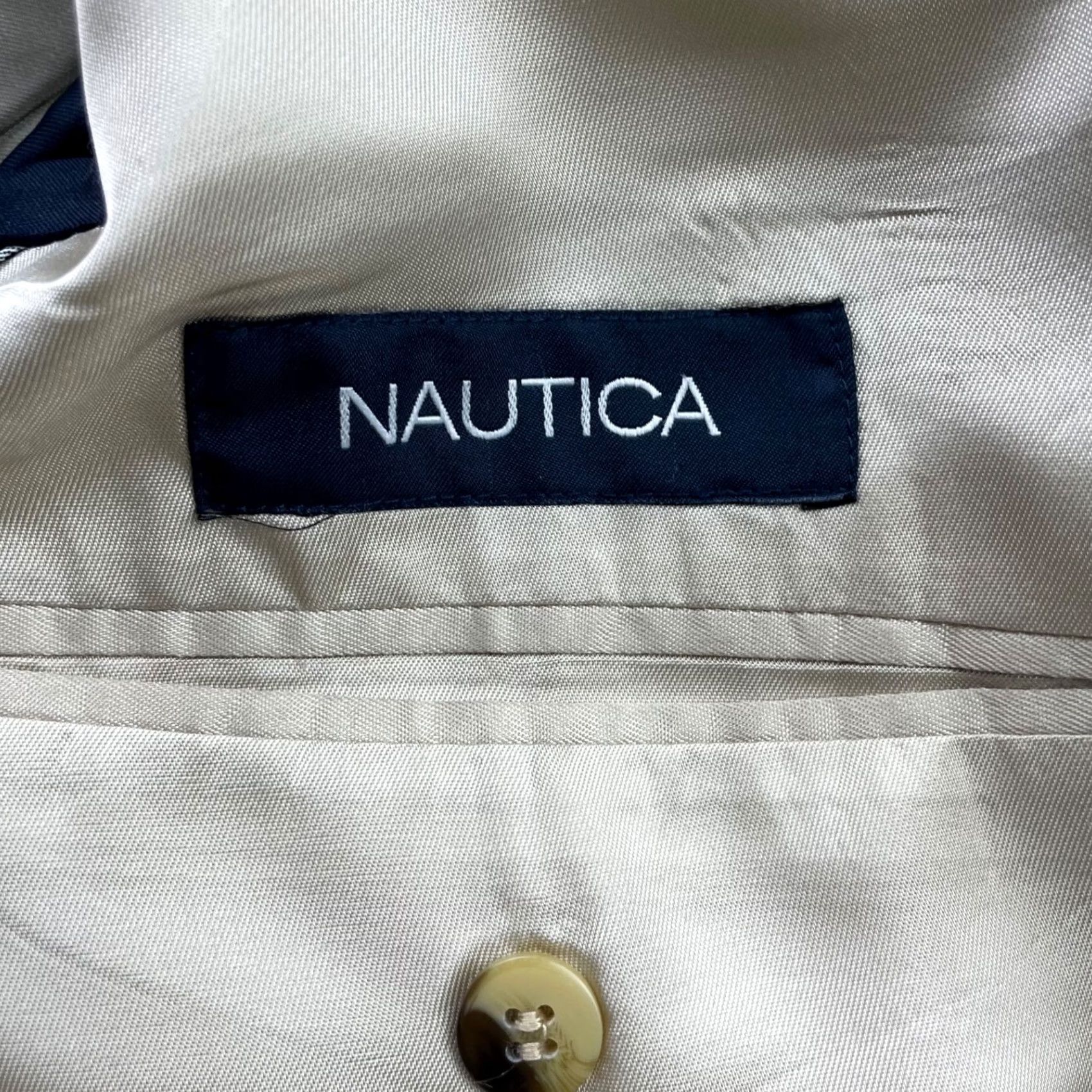 Nautica Nautica Men's Blazer 2-Button Single-Breasted Wool Plaid Navy Blue/Beige/Brown 42R Mens Size 42R - 6 Thumbnail