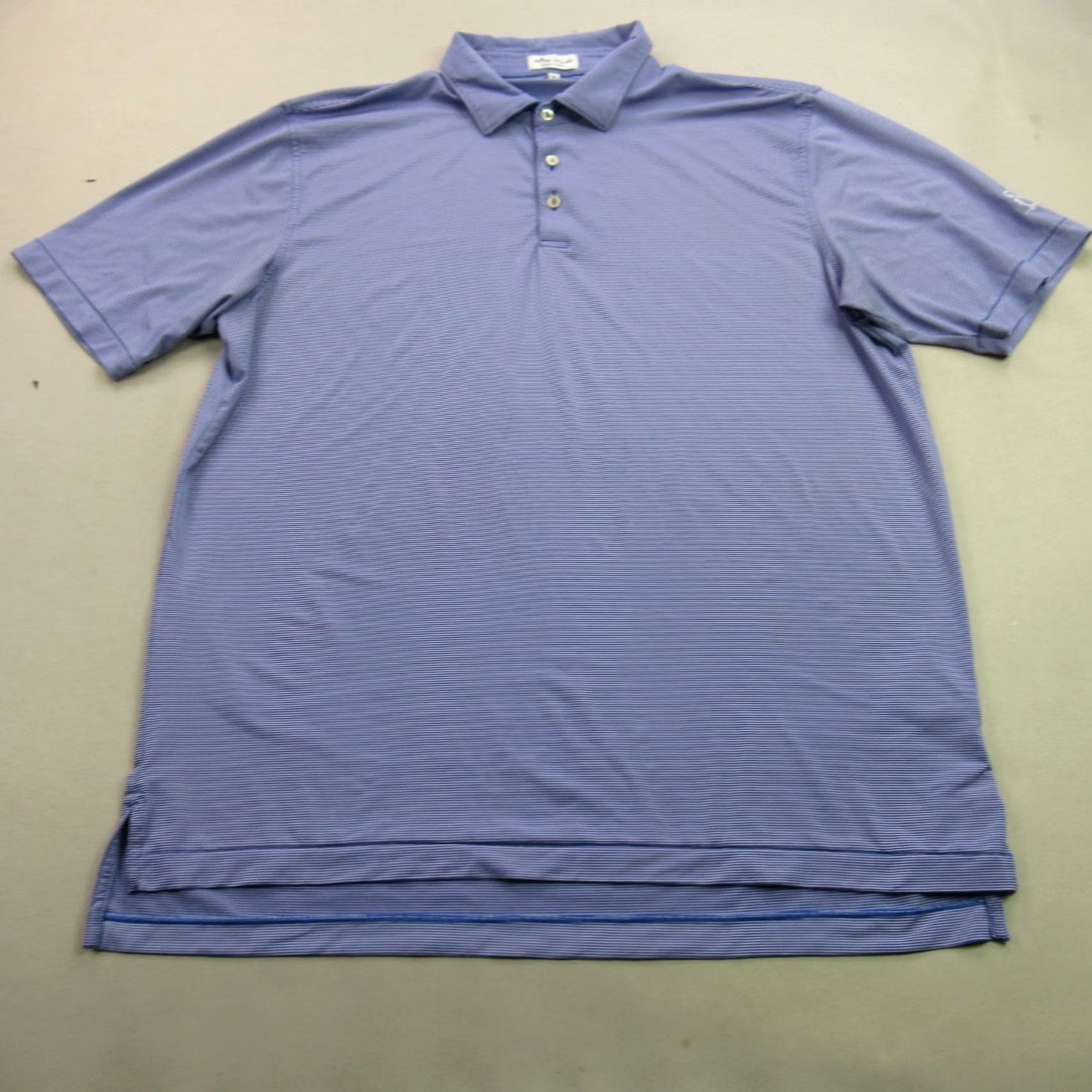 Peter Millar Peter Millar Polo Shirt Short Sleeve Golf Stripes XL Mens Blue Regular Knit Lightweight Casual Polo Size US XL / EU 56 / 4 - 2 Thumbnail