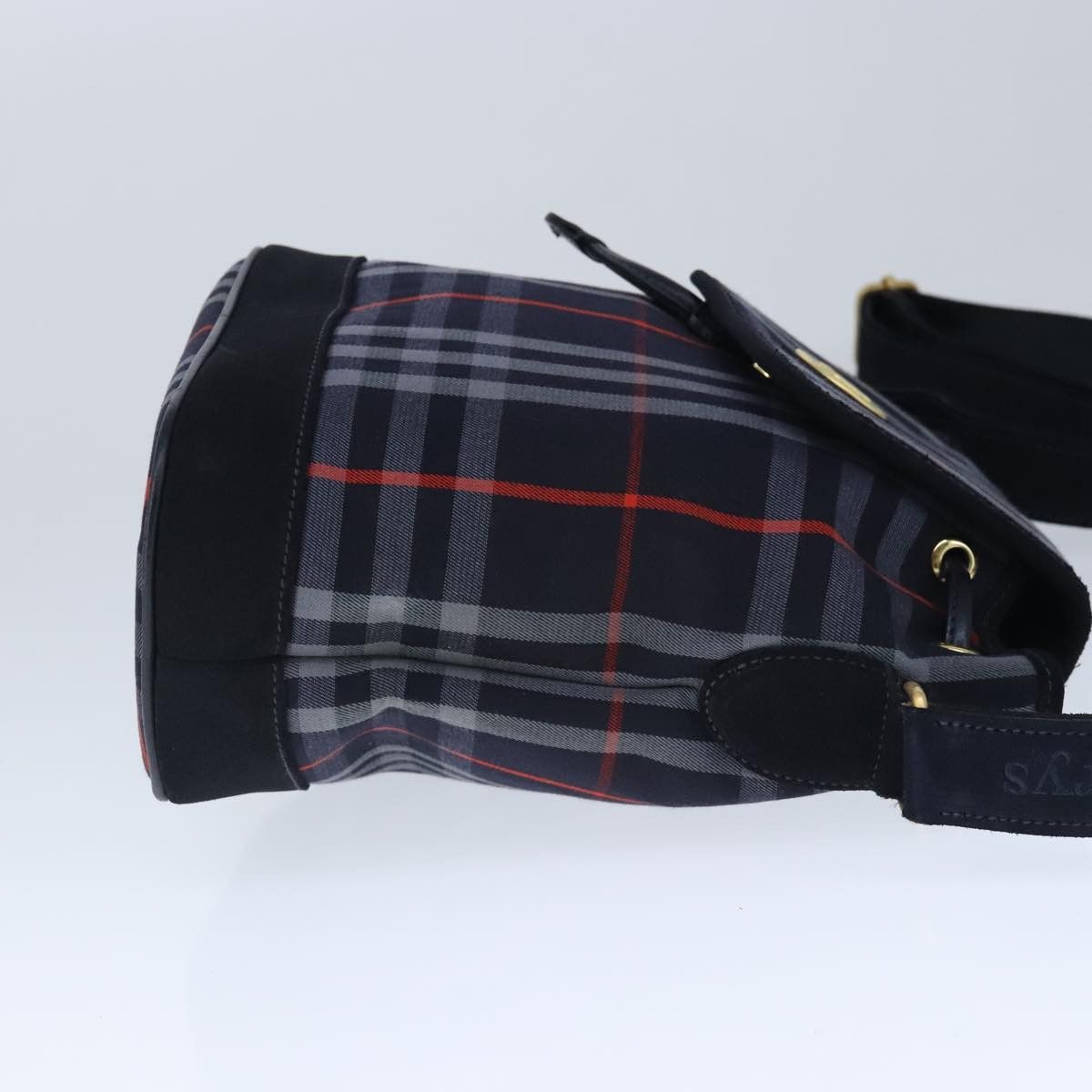 Burberry Burberry Nova Check Shoulder Bag Canvas Navy Gold Size ONE SIZE - 4 Thumbnail