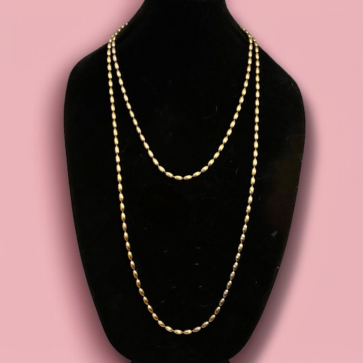 Other × Vintage Vintage Napier long gold fluted barrel bead chain necklace Size ONE SIZE - 1 Thumbnail