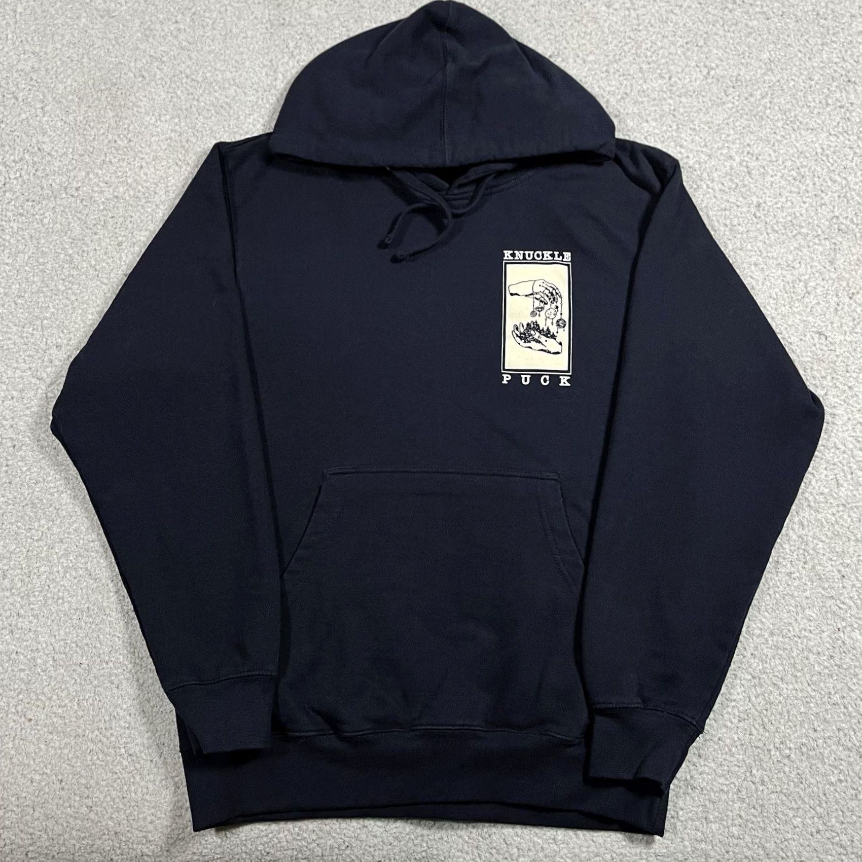 Vintage Knuckle Puck Hoodie Mens Small Sweatshirt Graphic Print Pullover Hooded Long Sleeve Blue Sl Size US S / EU 44-46 / 1 - 7 Thumbnail