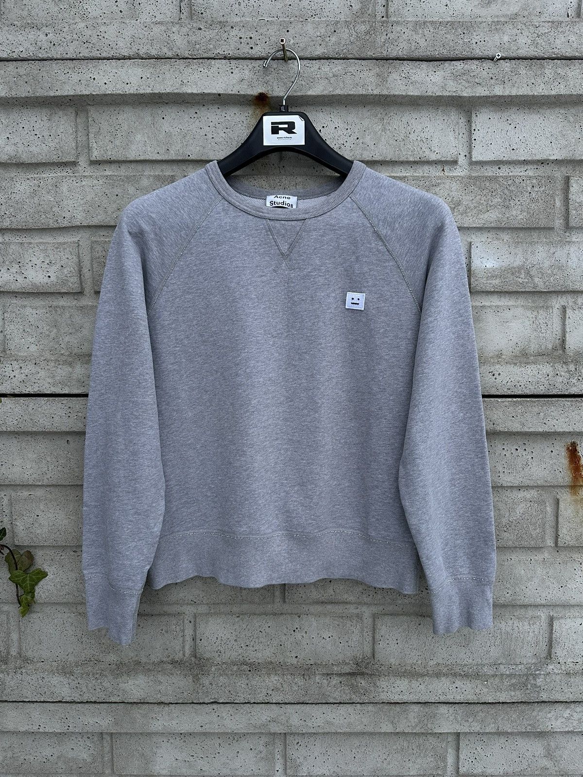 image of Acne Studios "college Face" Sweatshrt, Size M in Grey, Women's