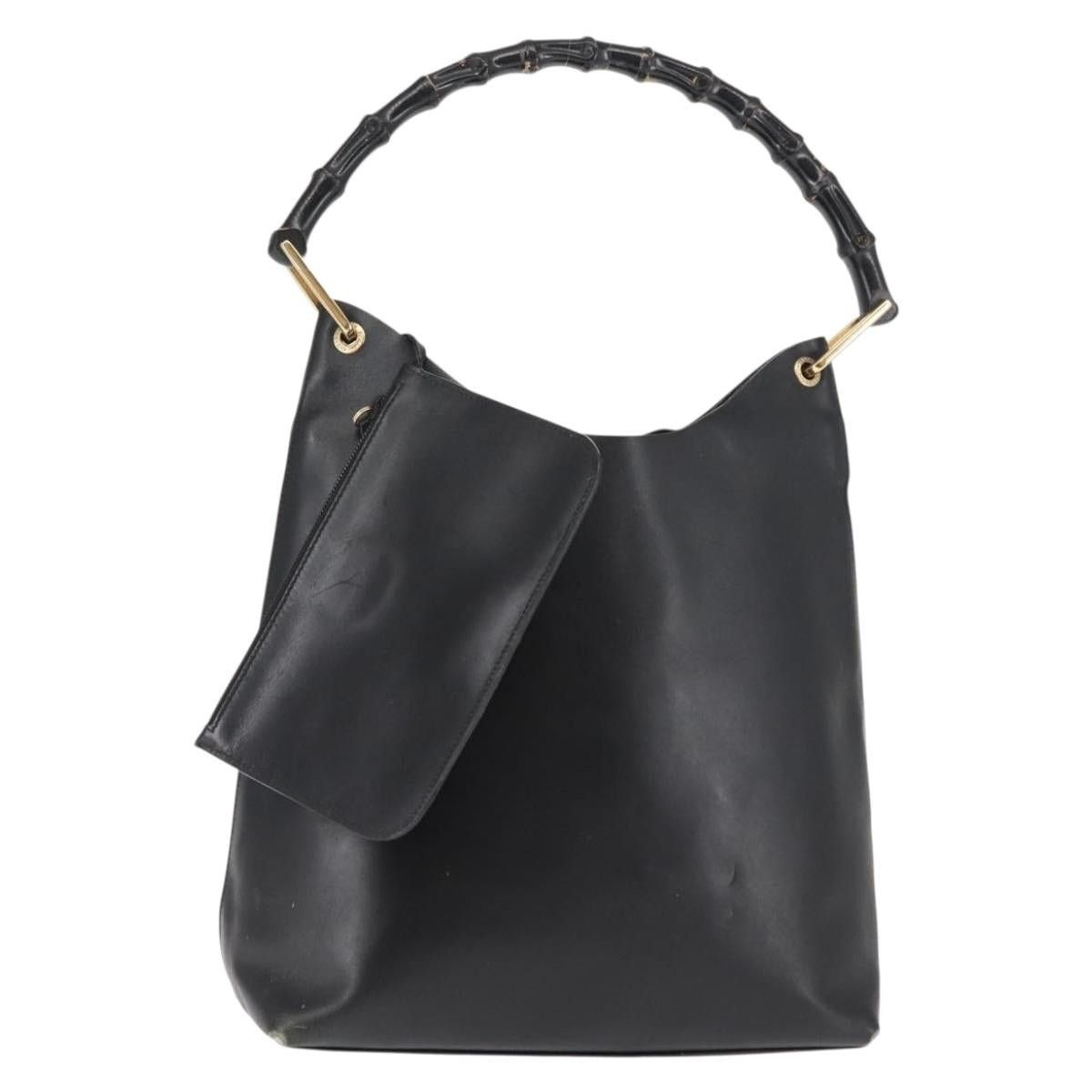 Gucci GUCCI Bamboo Shoulder Bag Leather Black Gold 001 1013 001 Size ONE SIZE - 1 Thumbnail