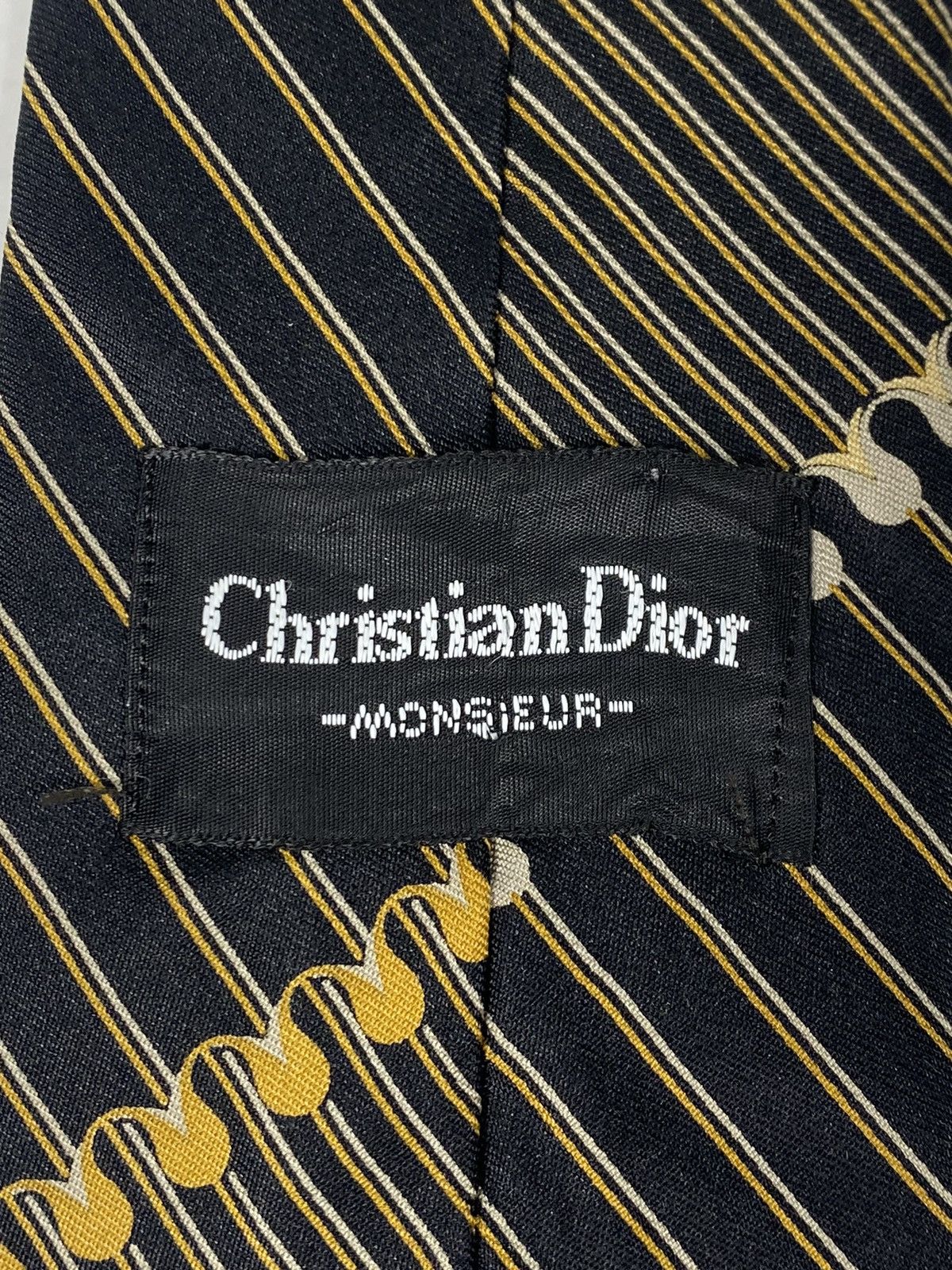 Christian Dior Monsieur 🔥LASTDROP🔥 Vintage 70s 80s Dior Abstract Striped Silk Tie Size ONE SIZE - 6 Thumbnail
