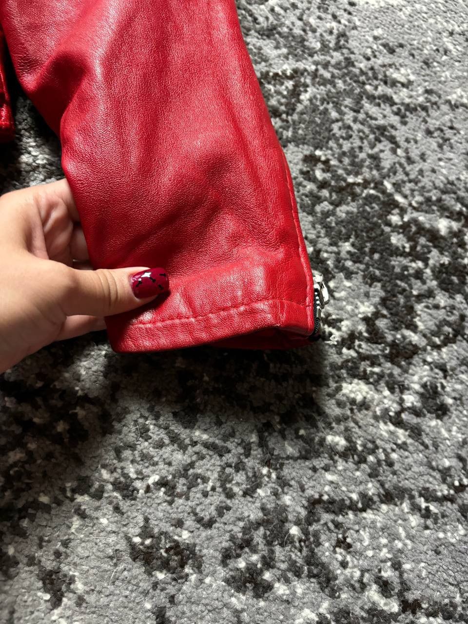 Vera Pelle × Vintage Vintage Y2K Red Leather Vera Pelle Italy Motorcycle Jacket Size M / US 6-8 / IT 42-44 - 8 Thumbnail