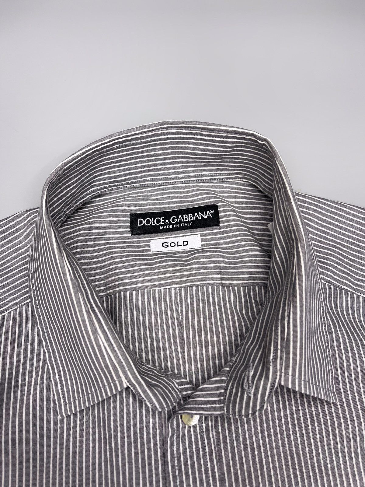 Dolce & Gabbana Dolce Gabbana Gold Stripped Button Up Shirt Size US M / EU 48-50 / 2 - 4 Thumbnail