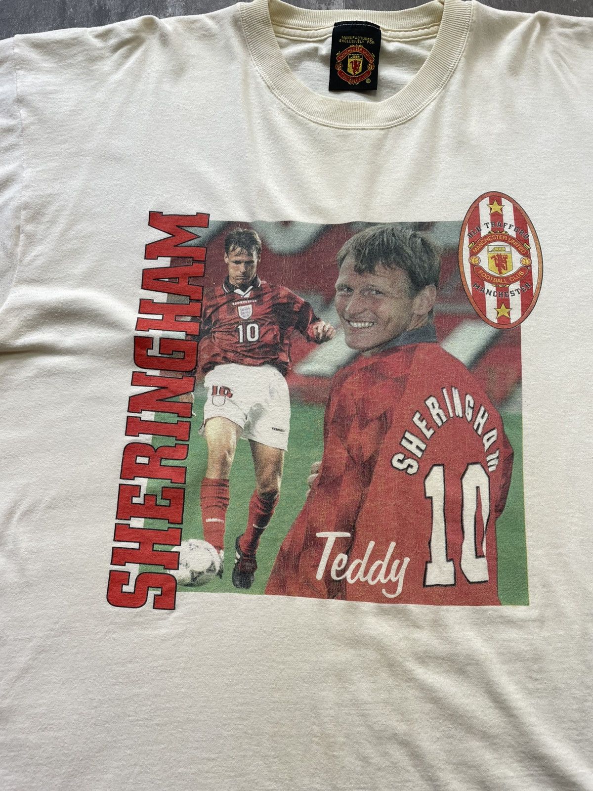 Vintage Sheringham #10 Vintage Manchester United Legend T Shirt Rare Size US XL / EU 56 / 4 - 2 Thumbnail