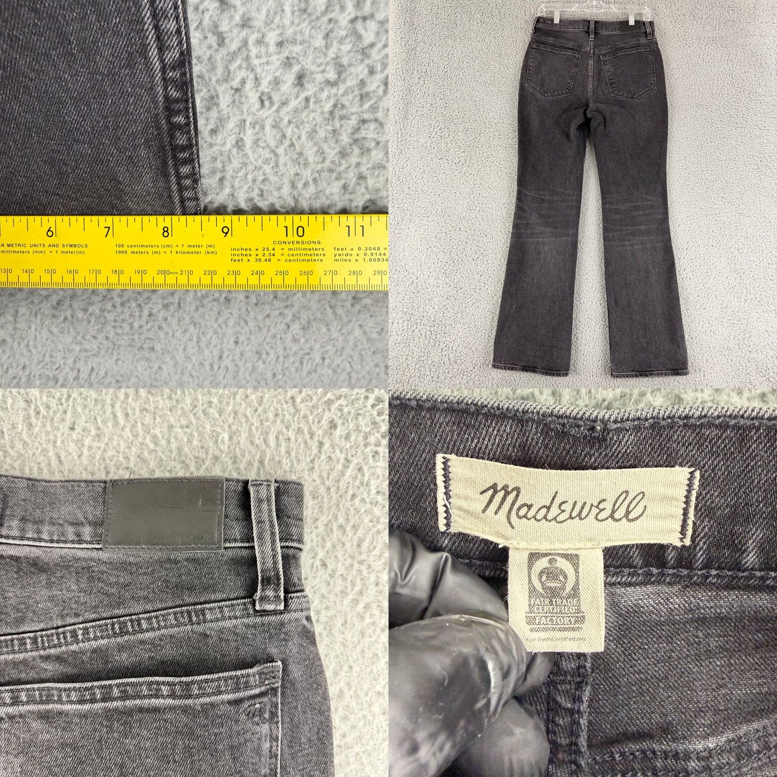 Madewell Madewell Jeans Womens 27 Black High Rise Bootcut Stretch Denim Faded Wash Jeans Size 27" / US 4 / IT 40 - 8 Thumbnail