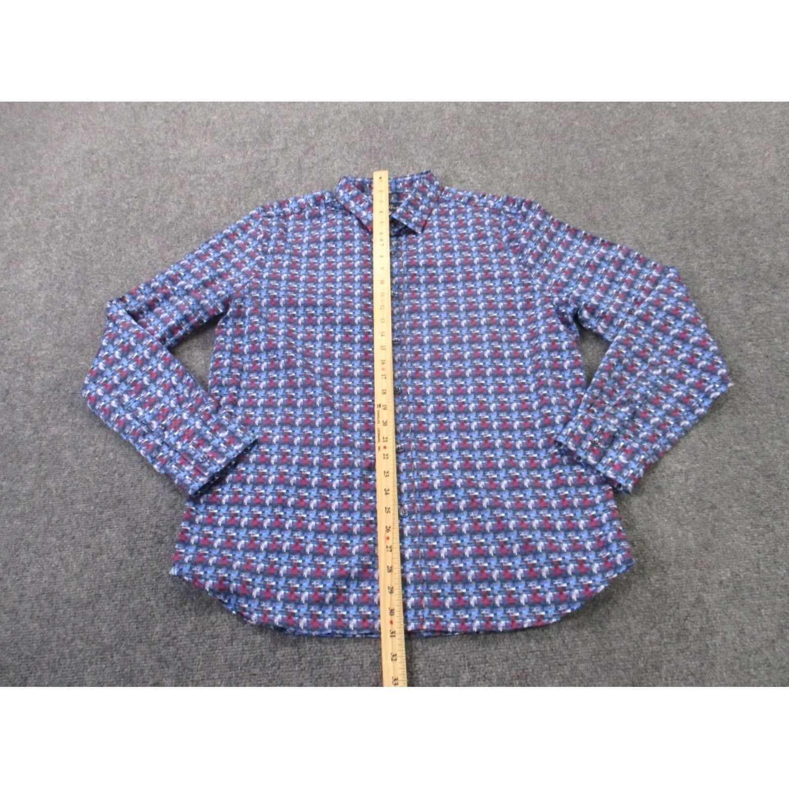 Robert Graham Robert Graham Shirt Mens XL Red Blue Modern Americana Business Tailored Fit Size US XL / EU 56 / 4 - 3 Thumbnail