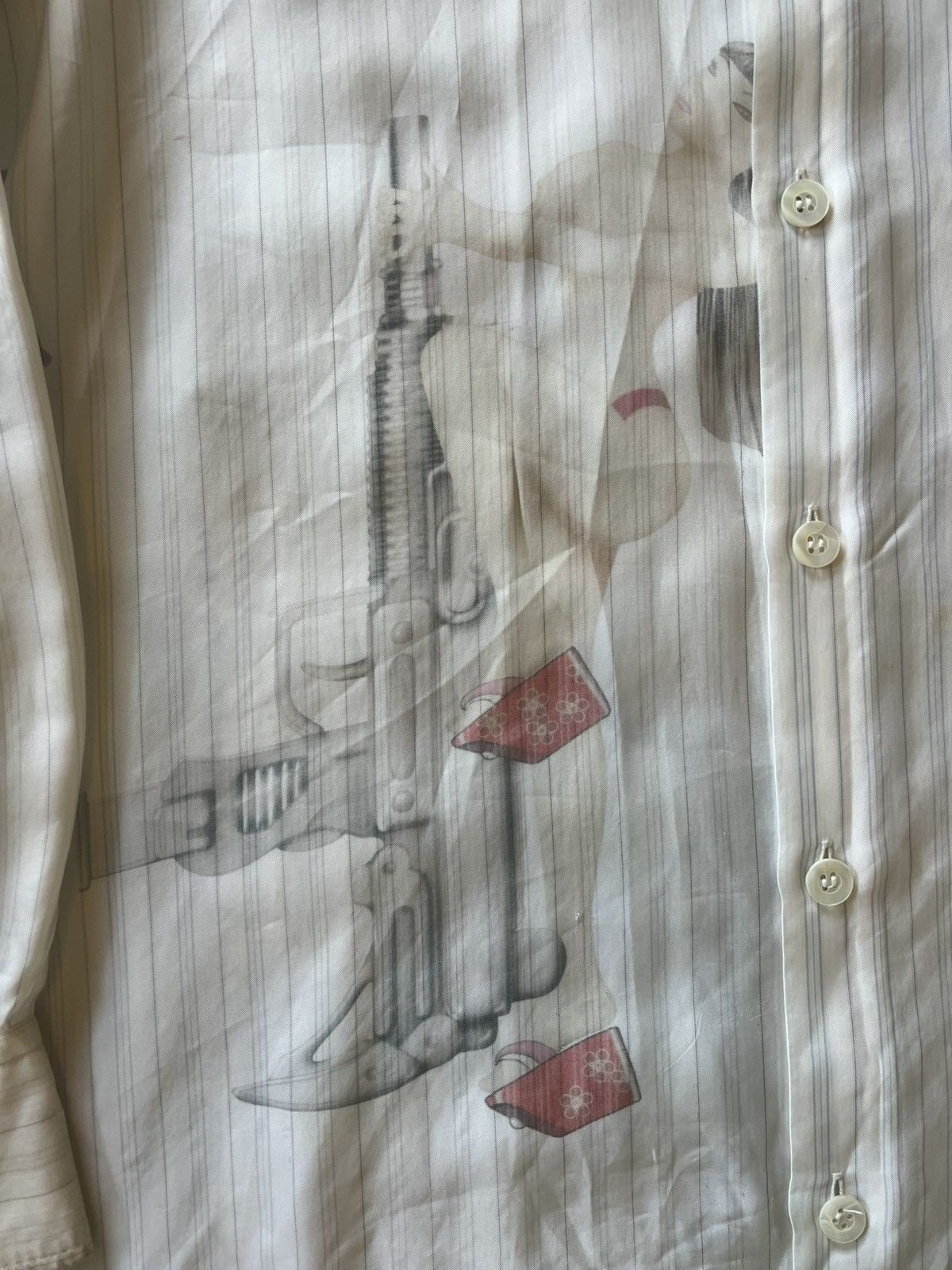 Yohji Yamamoto Y’s x Justin Davis AW09 “Pinups & Uzis” Pinstripe Button Up Size US L / EU 52-54 / 3 - 2 Thumbnail