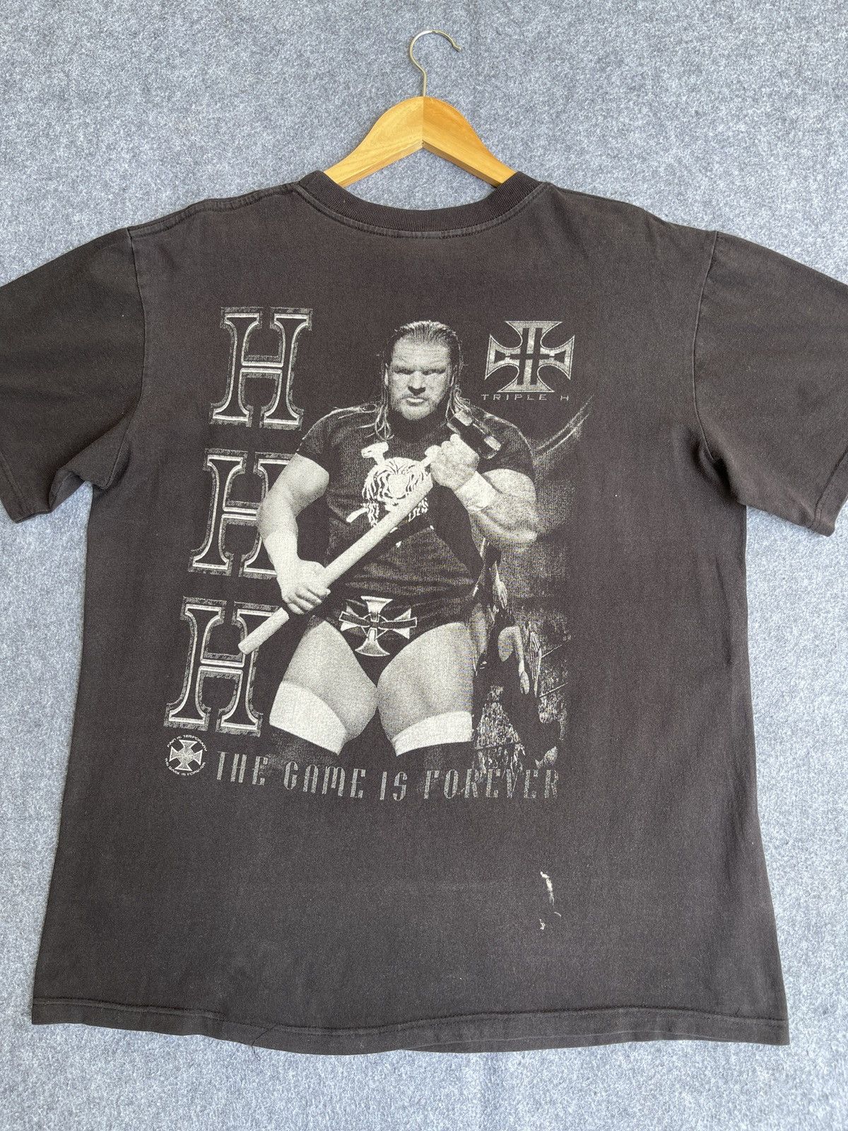 Vintage Rare🔥Vintage 90s Triple H SUN FADED T Shirt Size US XL / EU 56 / 4 - 11 Thumbnail